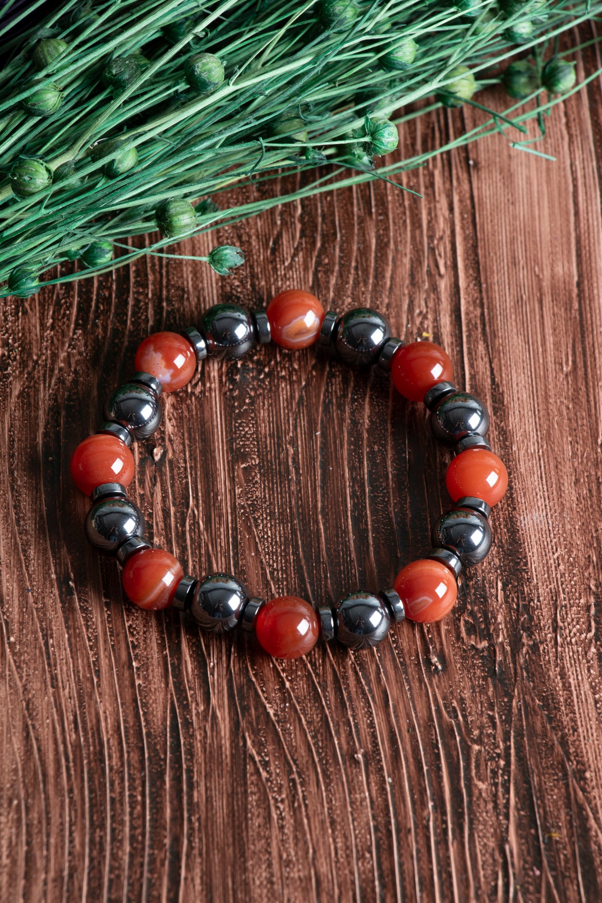 Image of Sertifikalı Madagaskar Akik Hematit Doğal Taş Bileklik