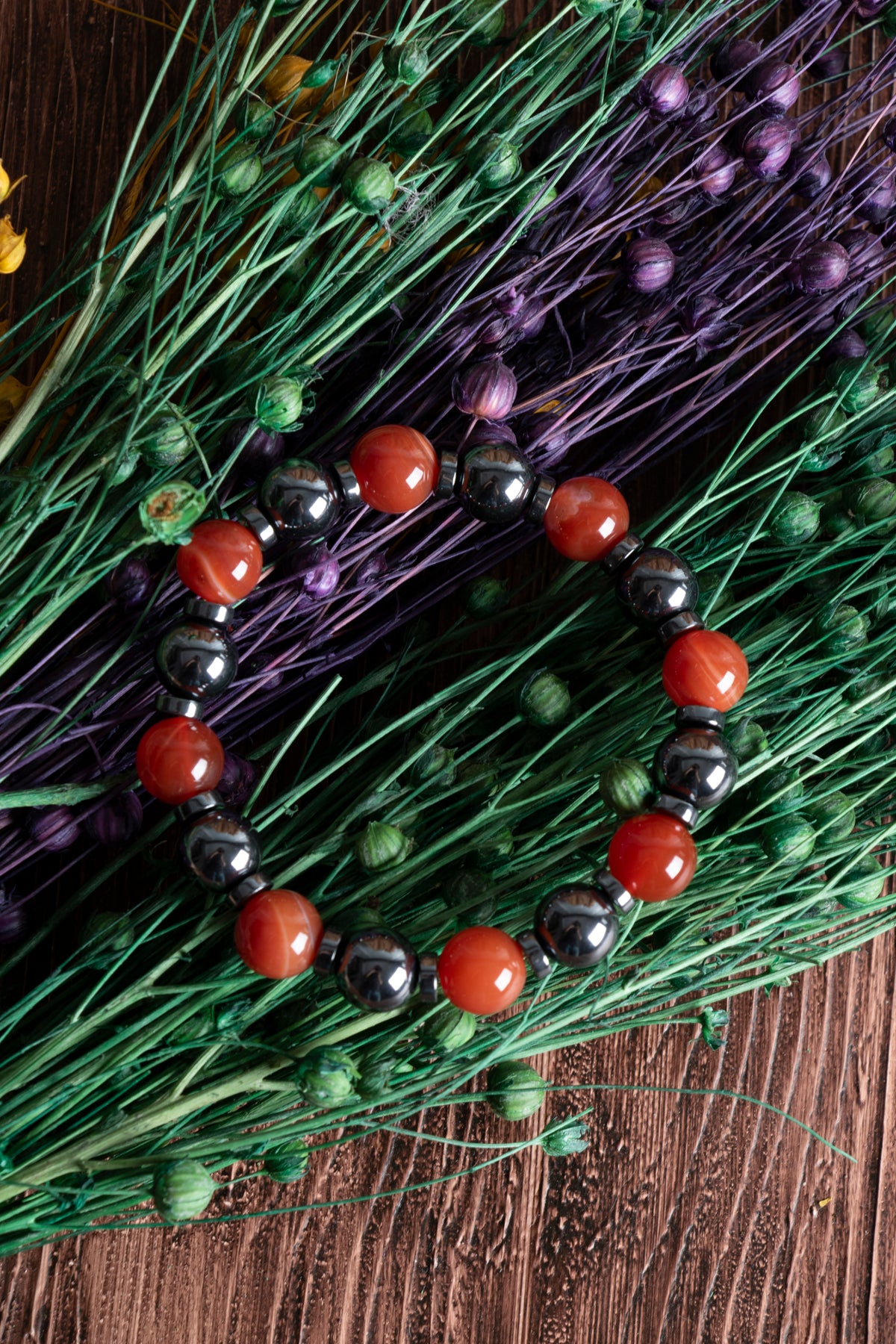 Image of Sertifikalı Madagaskar Akik Hematit Doğal Taş Bileklik