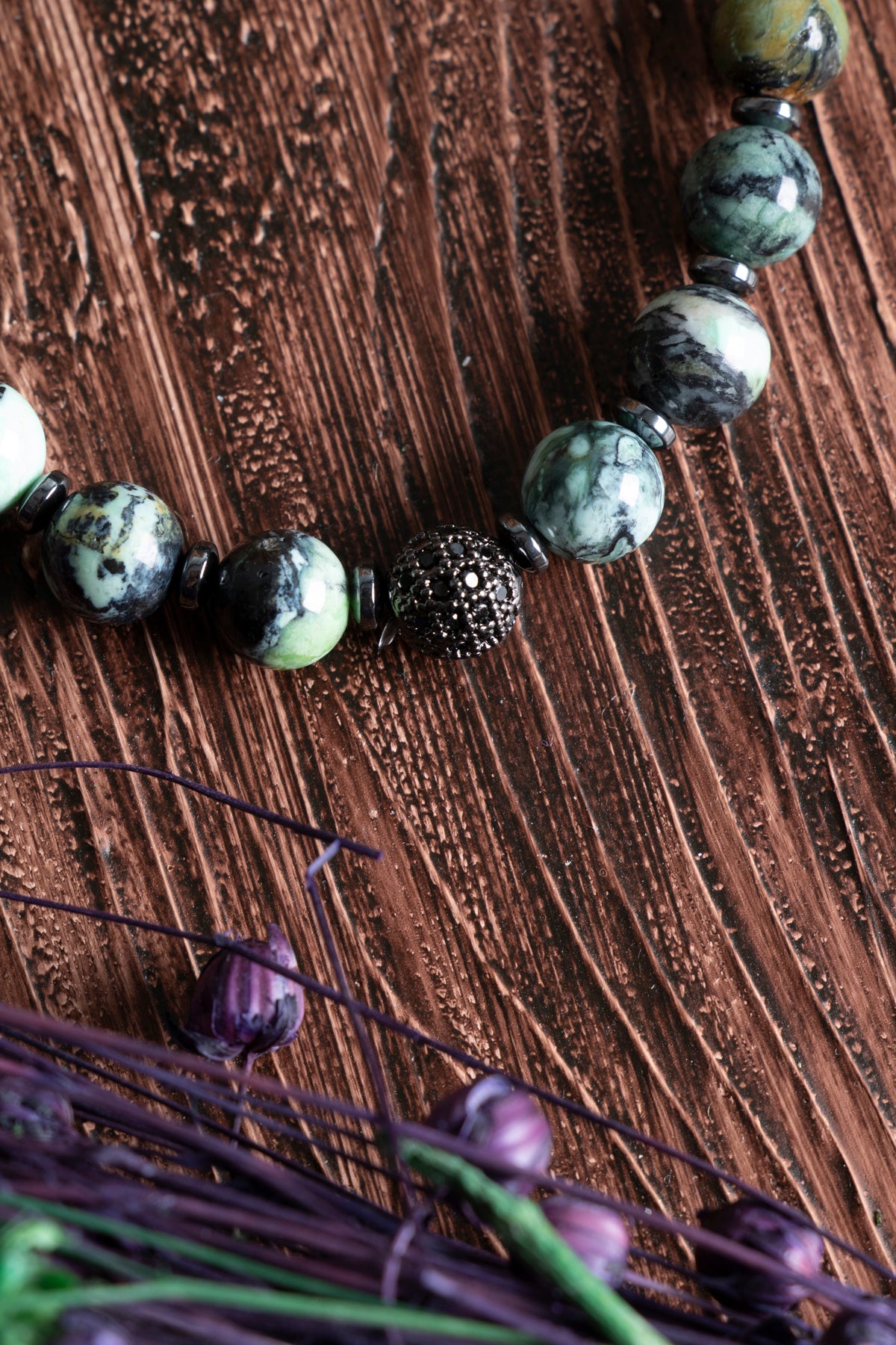 Image of Sertifikalı İspanyol Varisit Hematit Doğal Taş Bileklik