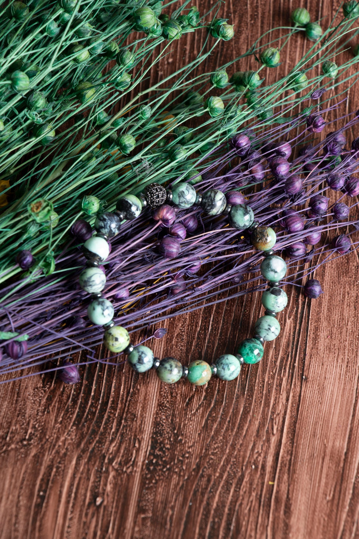 Image of Sertifikalı İspanyol Varisit Hematit Doğal Taş Bileklik