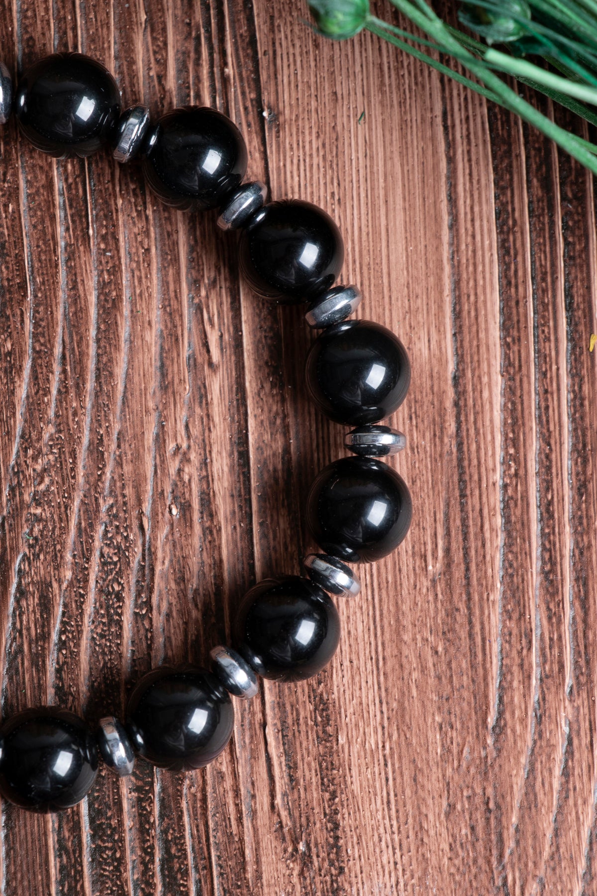 Orijinal Sertifikalı Obsidyen - Hematit (10mm) Doğal Taş Bileklik