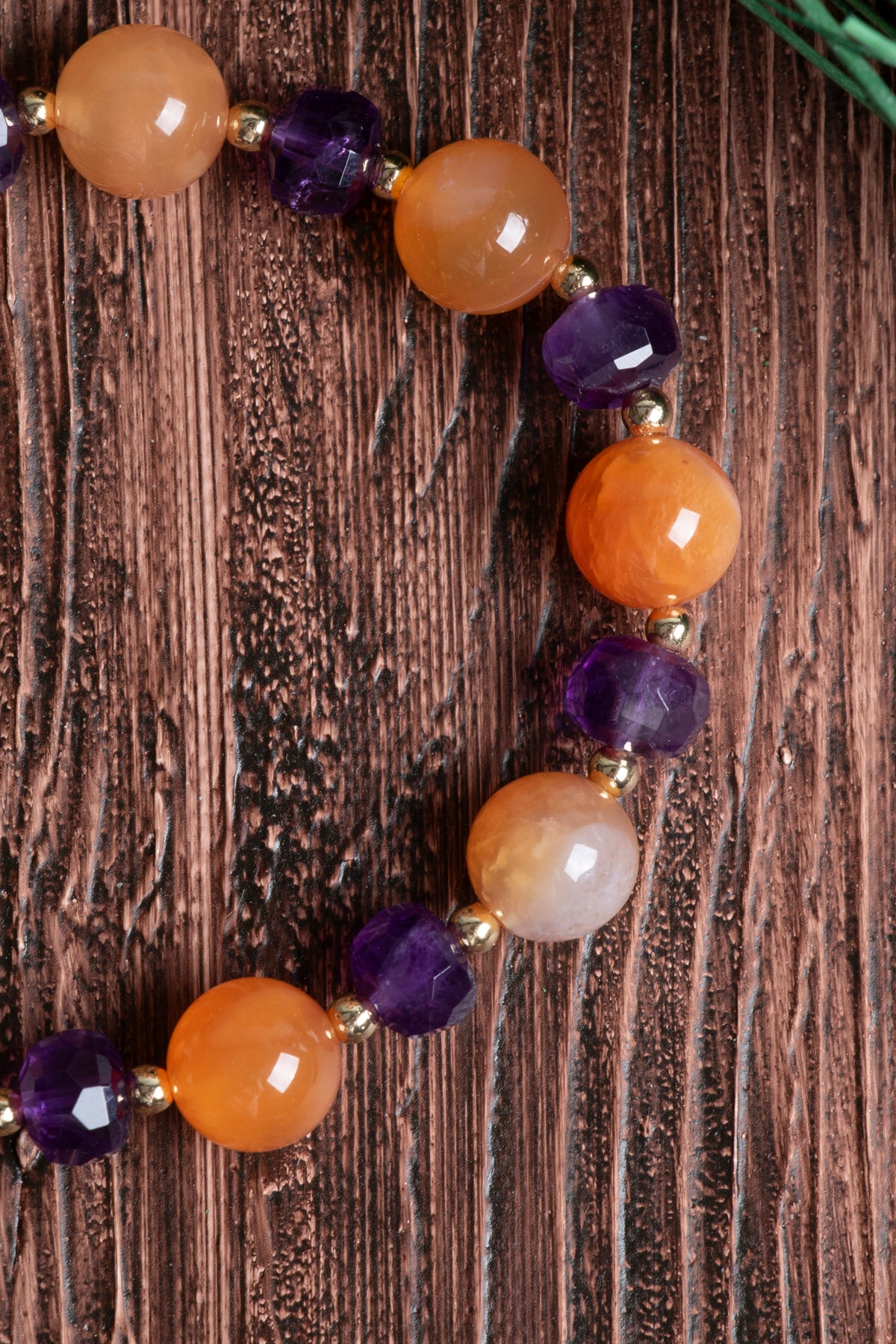 Image of Orijinal Sertifikalı Karnelyan Akik (10mm) - Ametist Fasetli (8mm) - Hematit Doğal Taş Bileklik