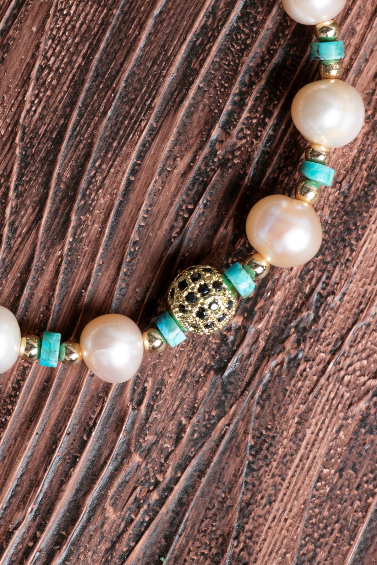 Image of Orijinal Sertifikalı İnci (9mm) - Turkuaz (4mm)- Hematit Doğal Taş Bileklik