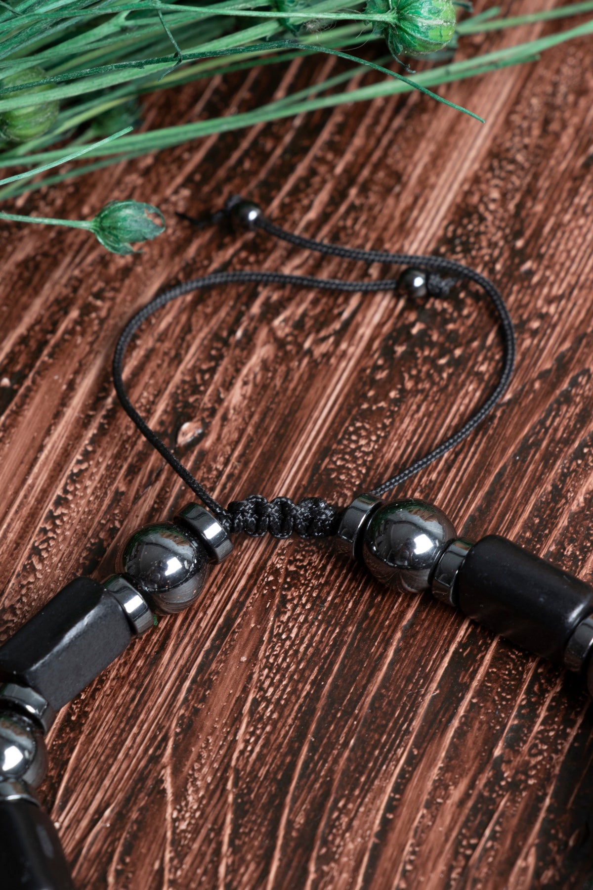 Image of Orijinal Shungit Hematit Zirkon Aparatlı Makrome Her Bileğe Uygun (16-23cm) Doğal Taş Bileklik