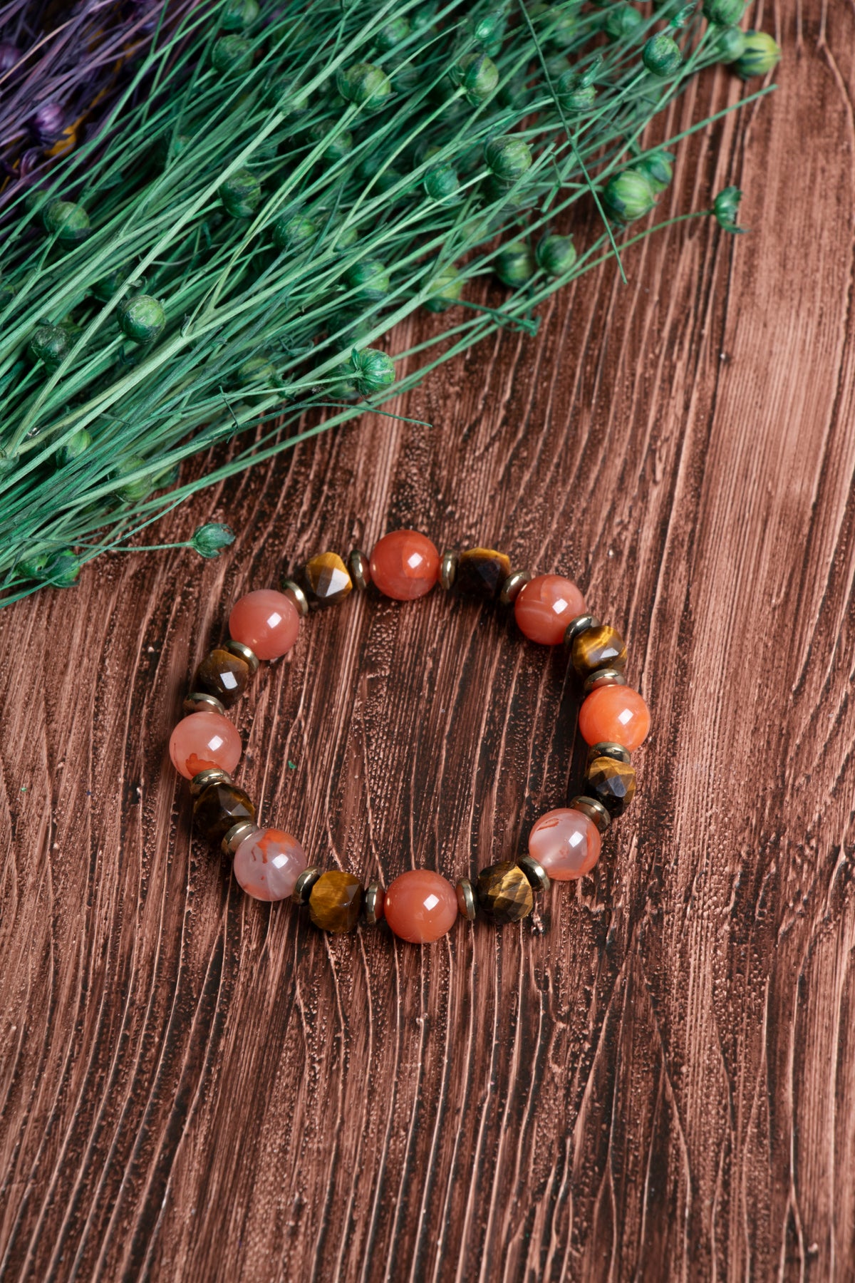 Image of Orijinal Sertifikalı Yemen akiği (10 mm) Kaplan Gözü Doğal Taş Bileklik