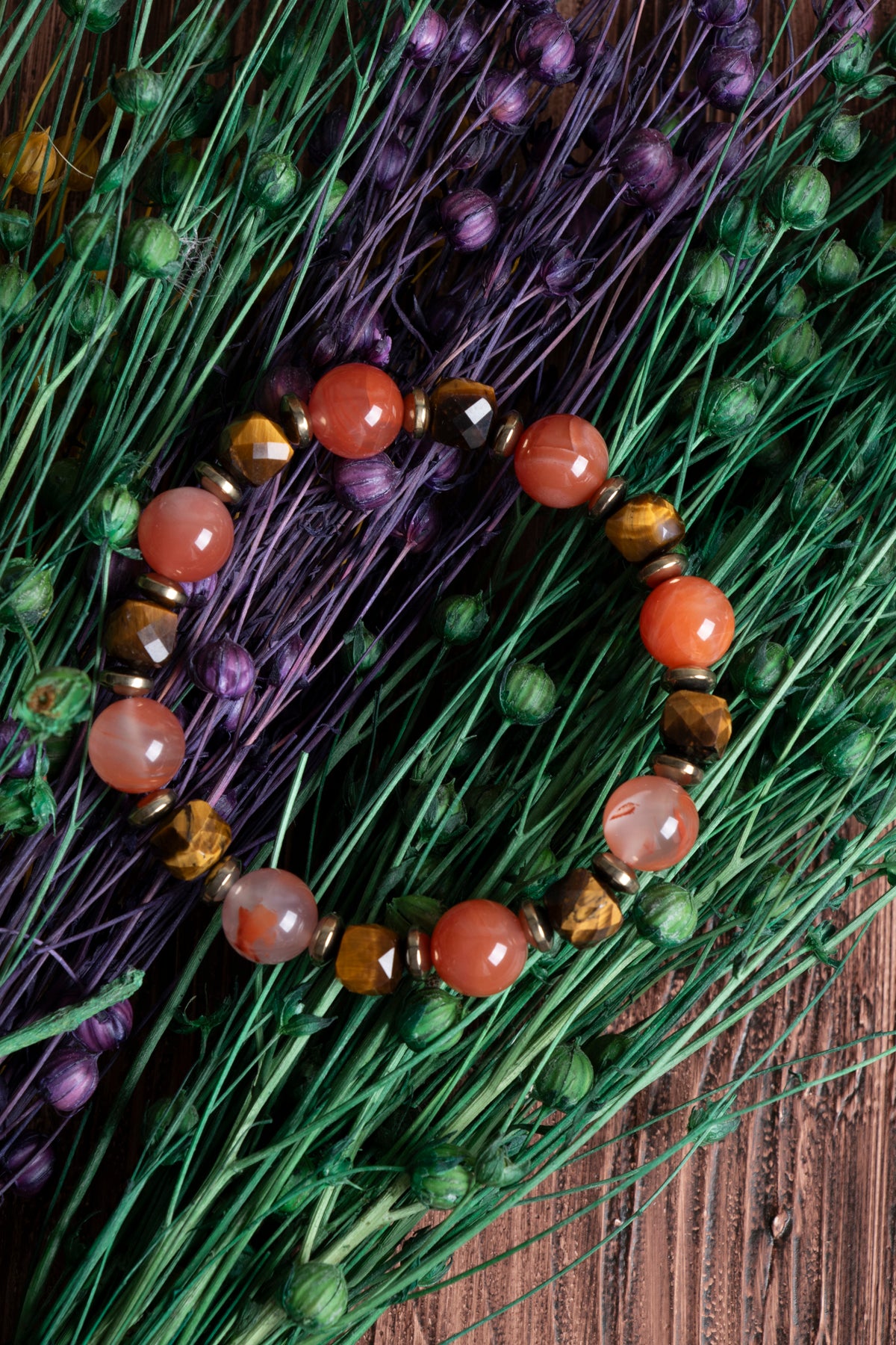 Image of Orijinal Sertifikalı Yemen akiği (10 mm) Kaplan Gözü Doğal Taş Bileklik