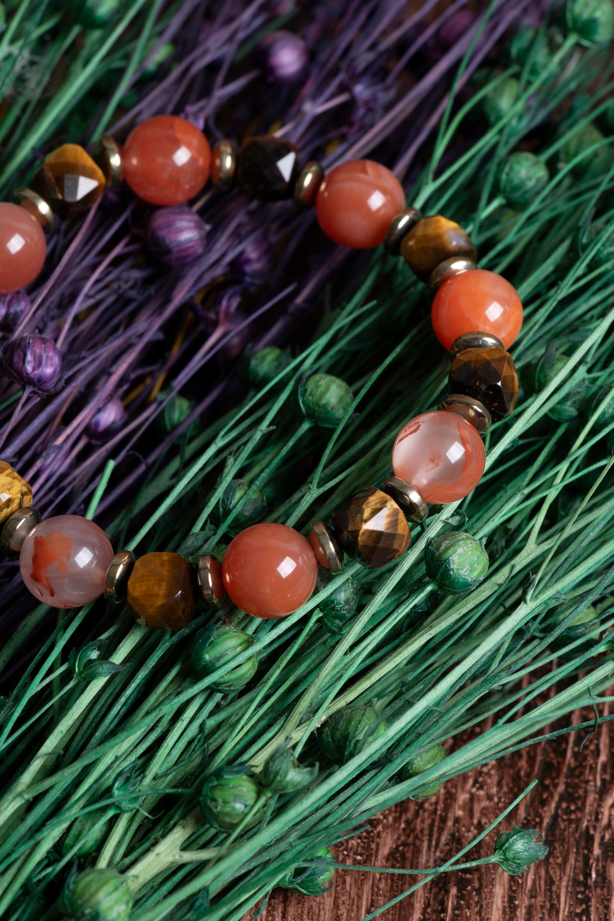 Image of Orijinal Sertifikalı Yemen akiği (10 mm) Kaplan Gözü Doğal Taş Bileklik