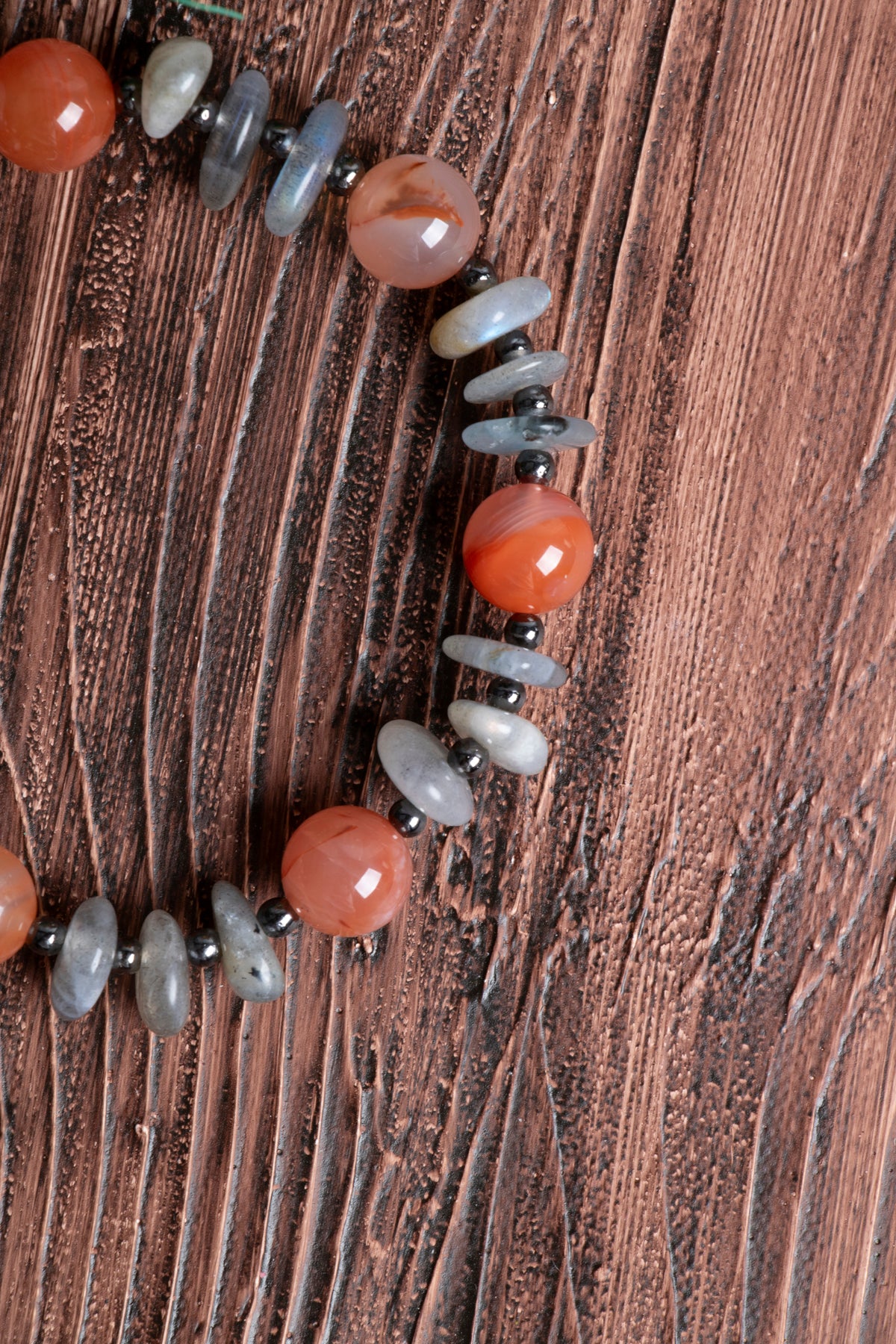 Image of Orijinal Sertifikalı Yemen Akiği (10 mm) Labrodorit Doğal Taş Bileklik