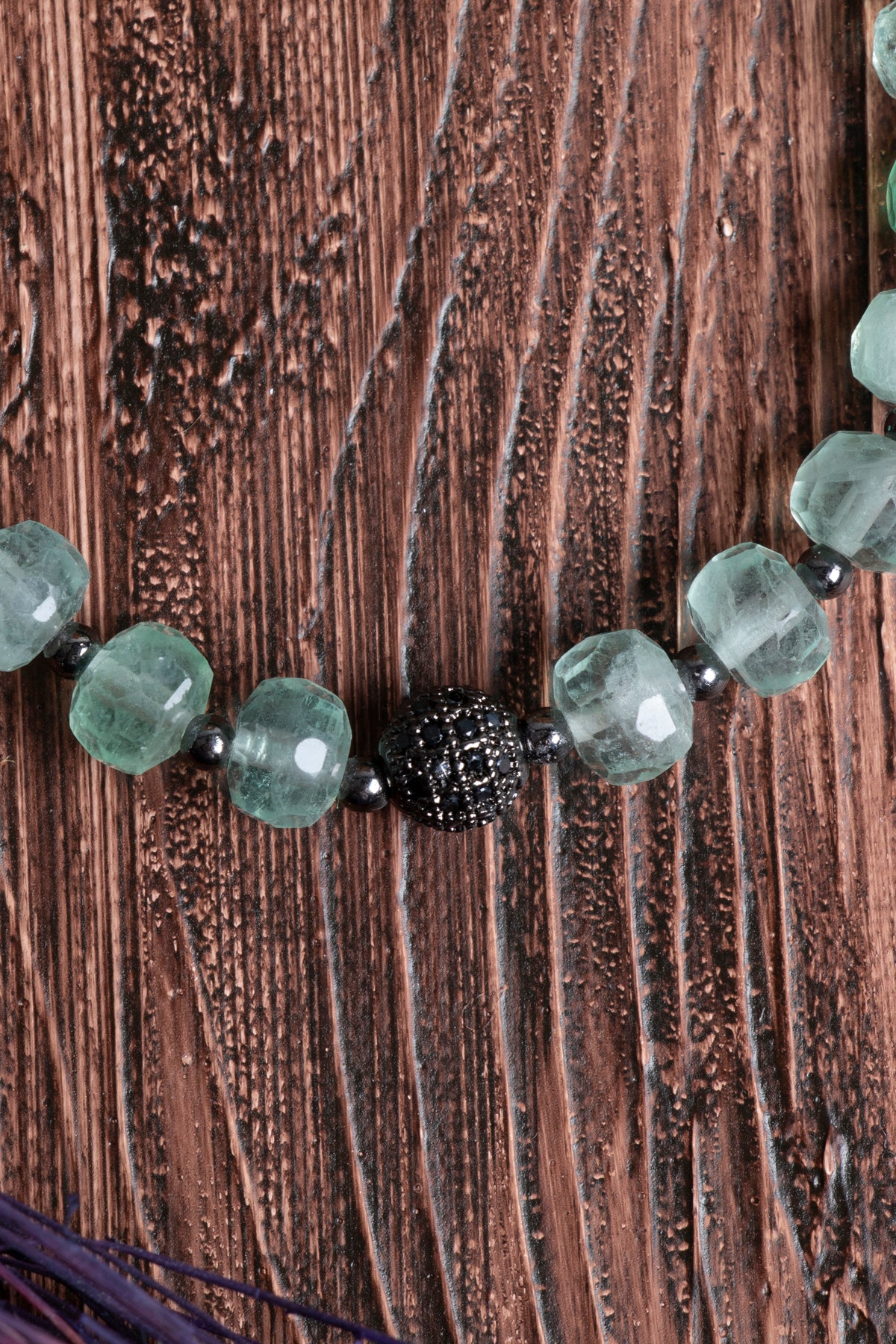 Image of Orijinal Sertifikalı Florit Fasetli Rondel (8 mm) Hematit Doğal Taş Bileklik