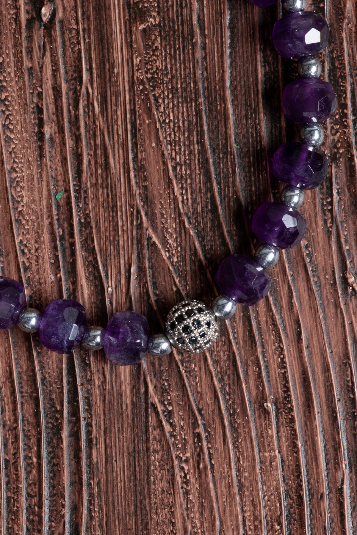 Image of Orijinal Sertifikalı Ametist fasetli 8 mm Doğal Taş Bileklik