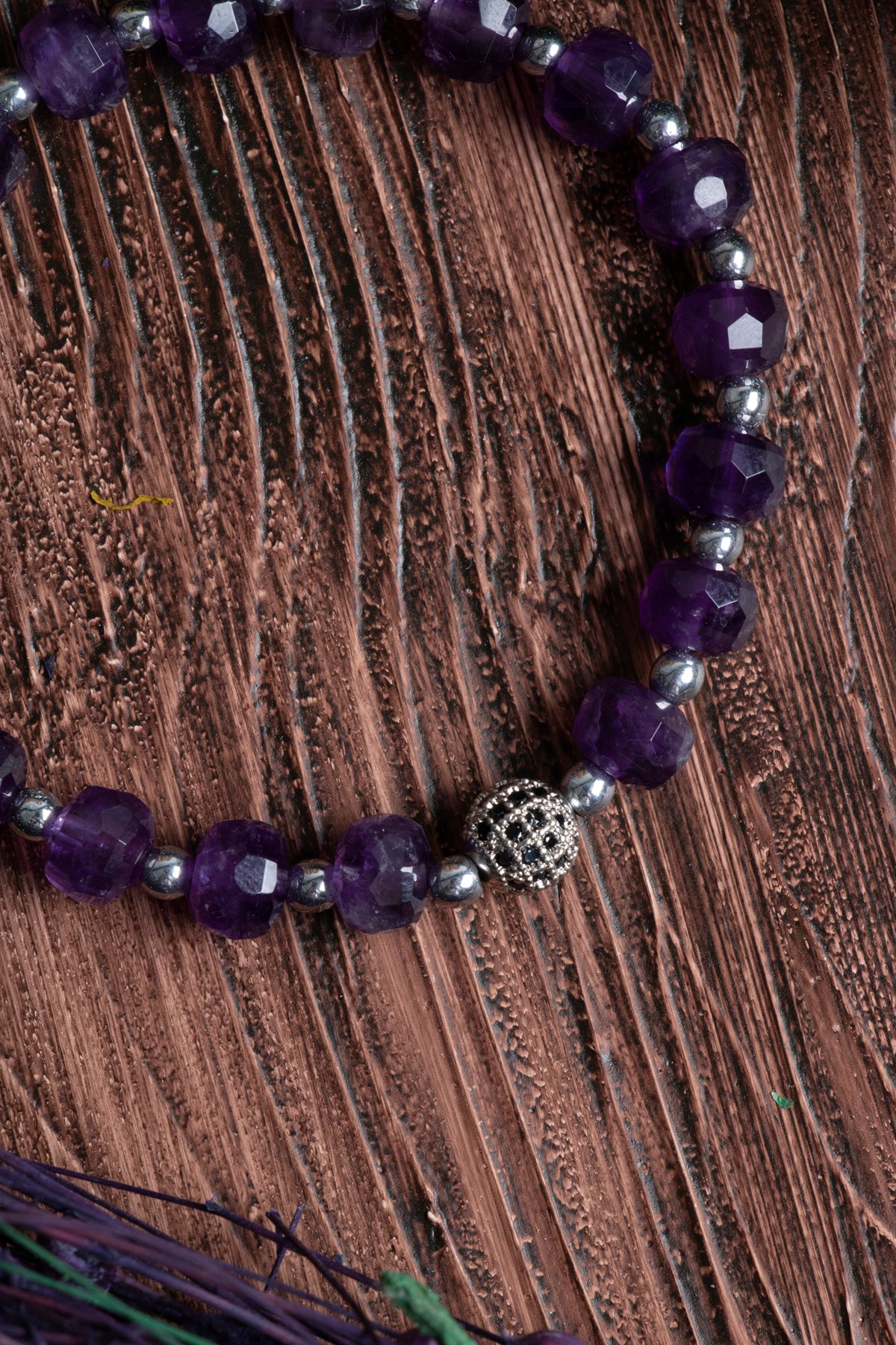 Image of Orijinal Sertifikalı Ametist fasetli 8 mm Doğal Taş Bileklik