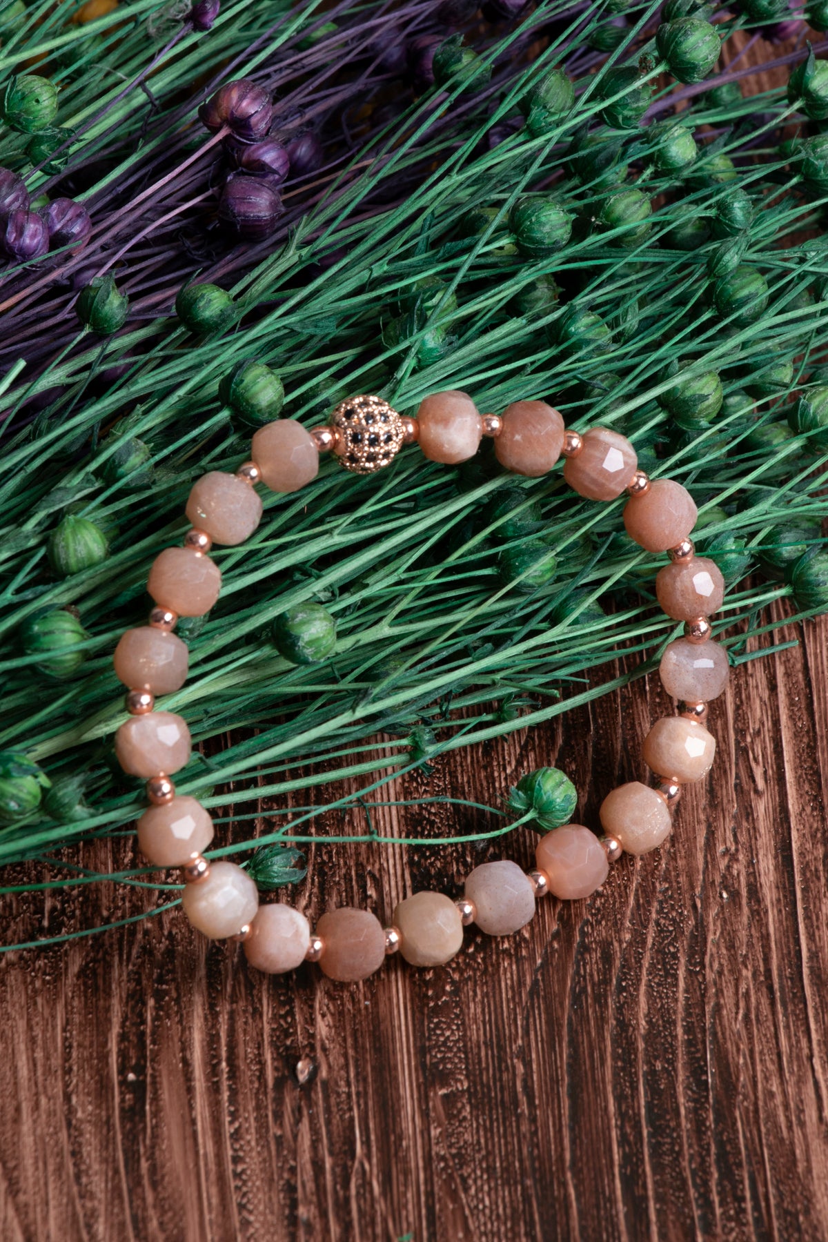 Image of Orijinal Sertifikalı Güneş Taşı Rondel Hematit 8 mm Doğal Taş Bileklik