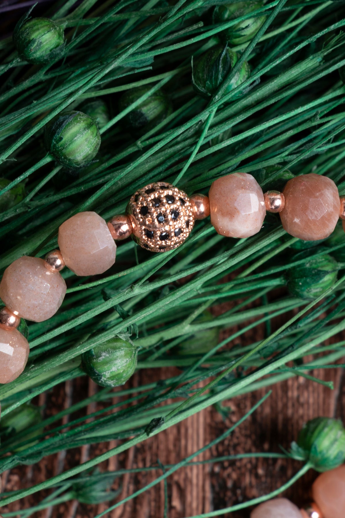 Image of Orijinal Sertifikalı Güneş Taşı Rondel Hematit 8 mm Doğal Taş Bileklik