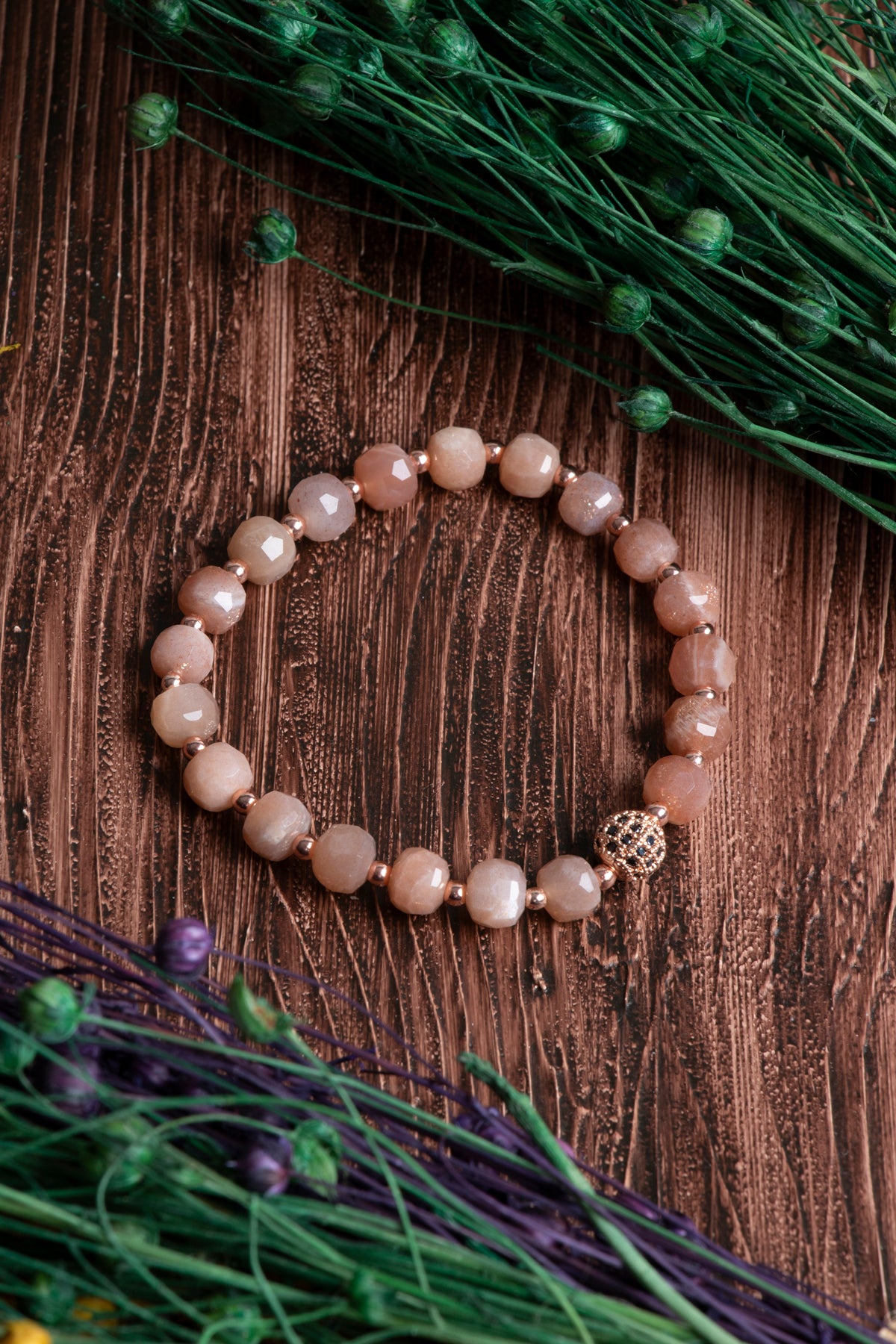 Image of Orijinal Sertifikalı Güneş Taşı Rondel Hematit 8 mm Doğal Taş Bileklik