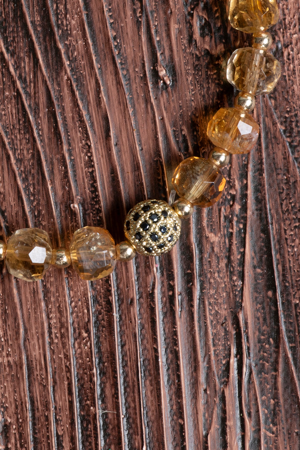 Image of Orijinal Sertifikalı Fasetli Sitrin 8 mm Rondel Doğal Taş Bileklik