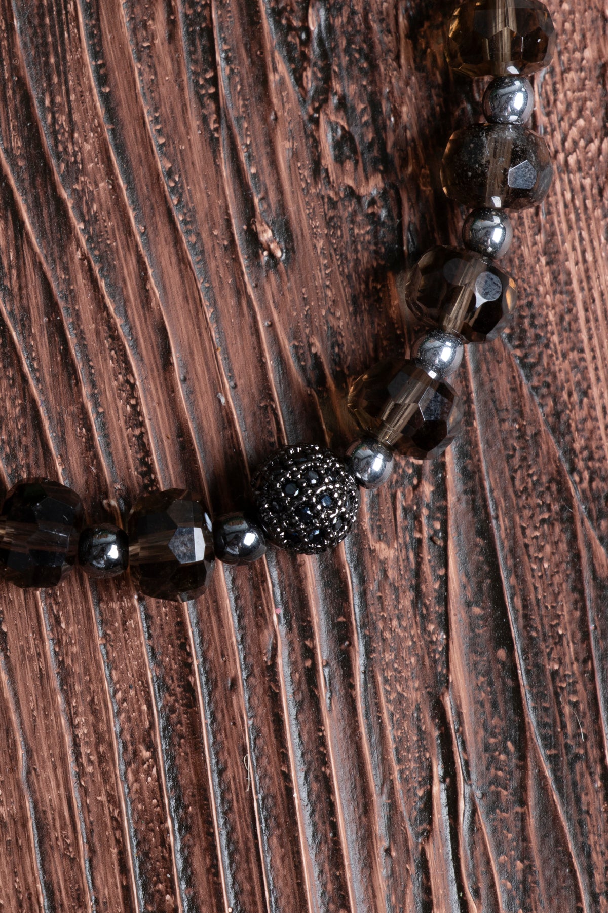 Image of Dumanlı Kuvars Fasetli 8 mm Rondel Doğal Taş Misinalı Bileklik