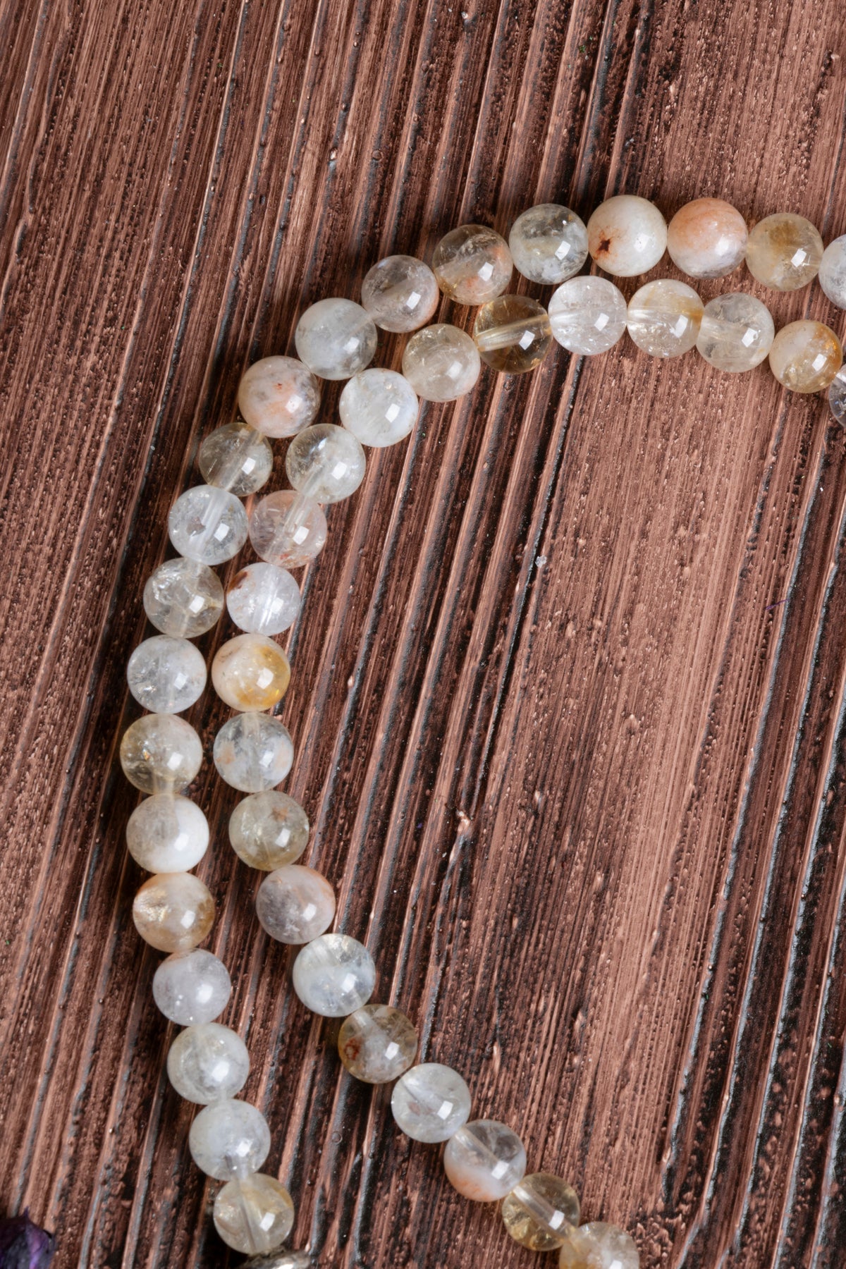 Image of Orijinal Sertifikalı 99'luk Sitrin Doğal Taş Metal İmamiye Püskül Tespih