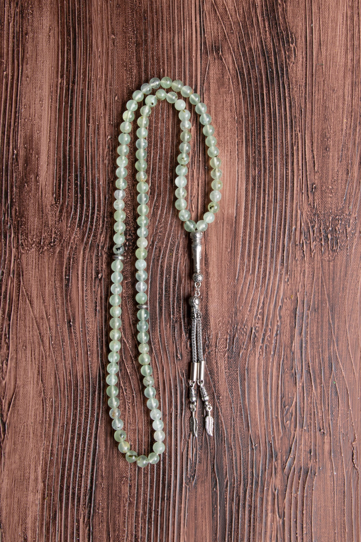 Image of Orijinal Sertifikalı 99'luk Prehneit (6 mm) Doğal Taş Tespih