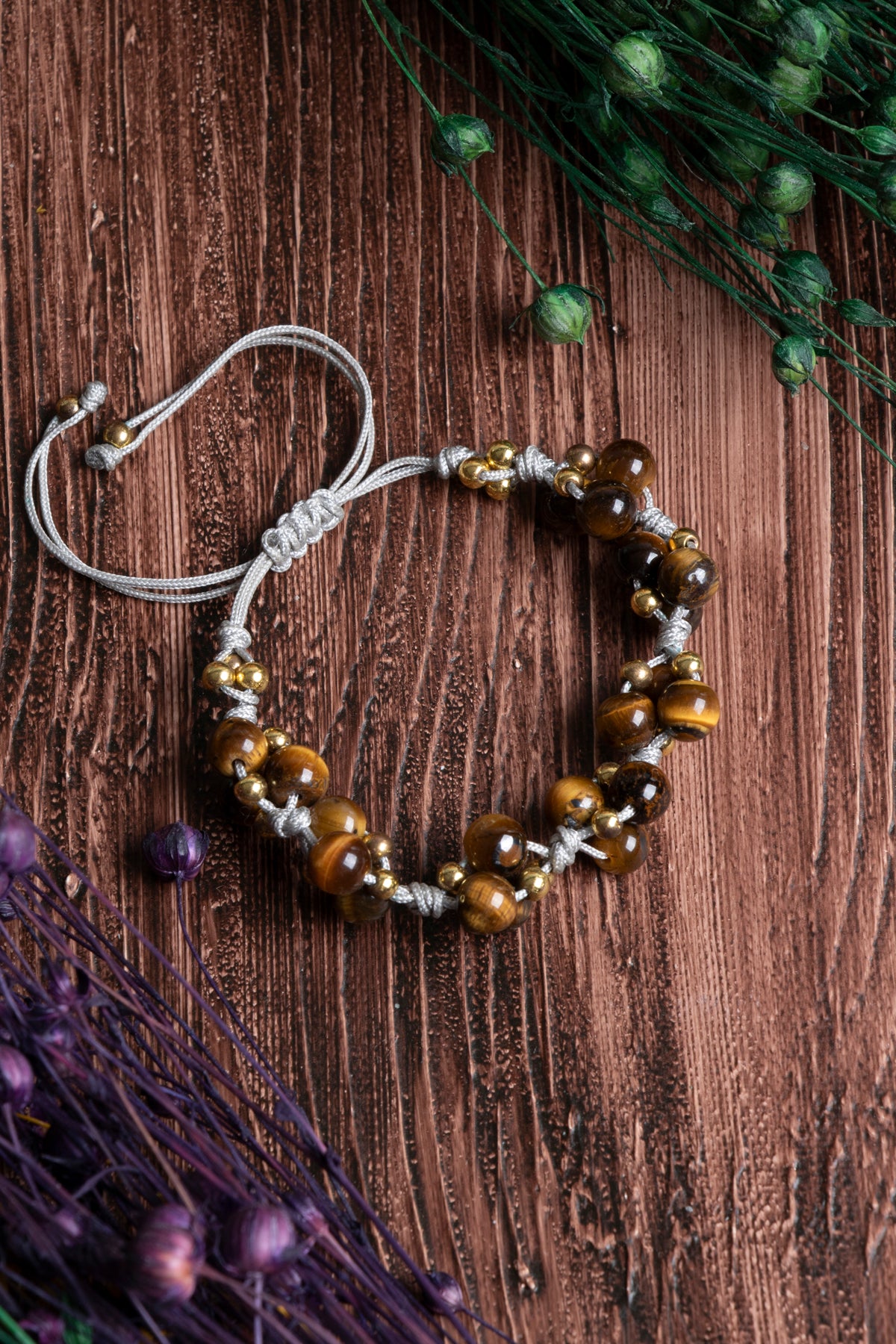 Image of Orijinal Sertifikalı Rutilli Kuvars Doğal Taş Makrome Bileklik