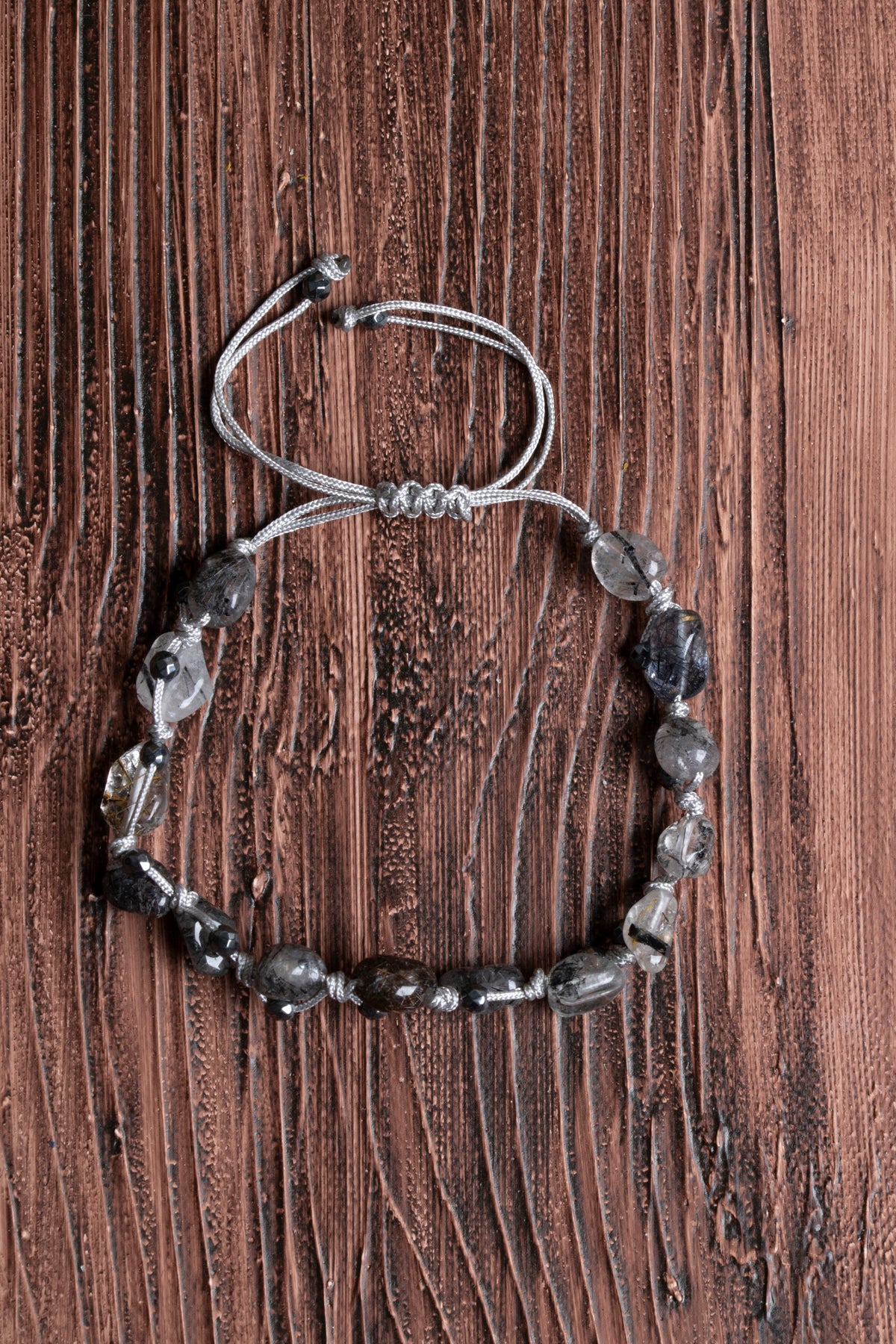 Image of Orijinal Sertifikalı Rutilli Kuvars Doğal Taş Makrome Bileklik