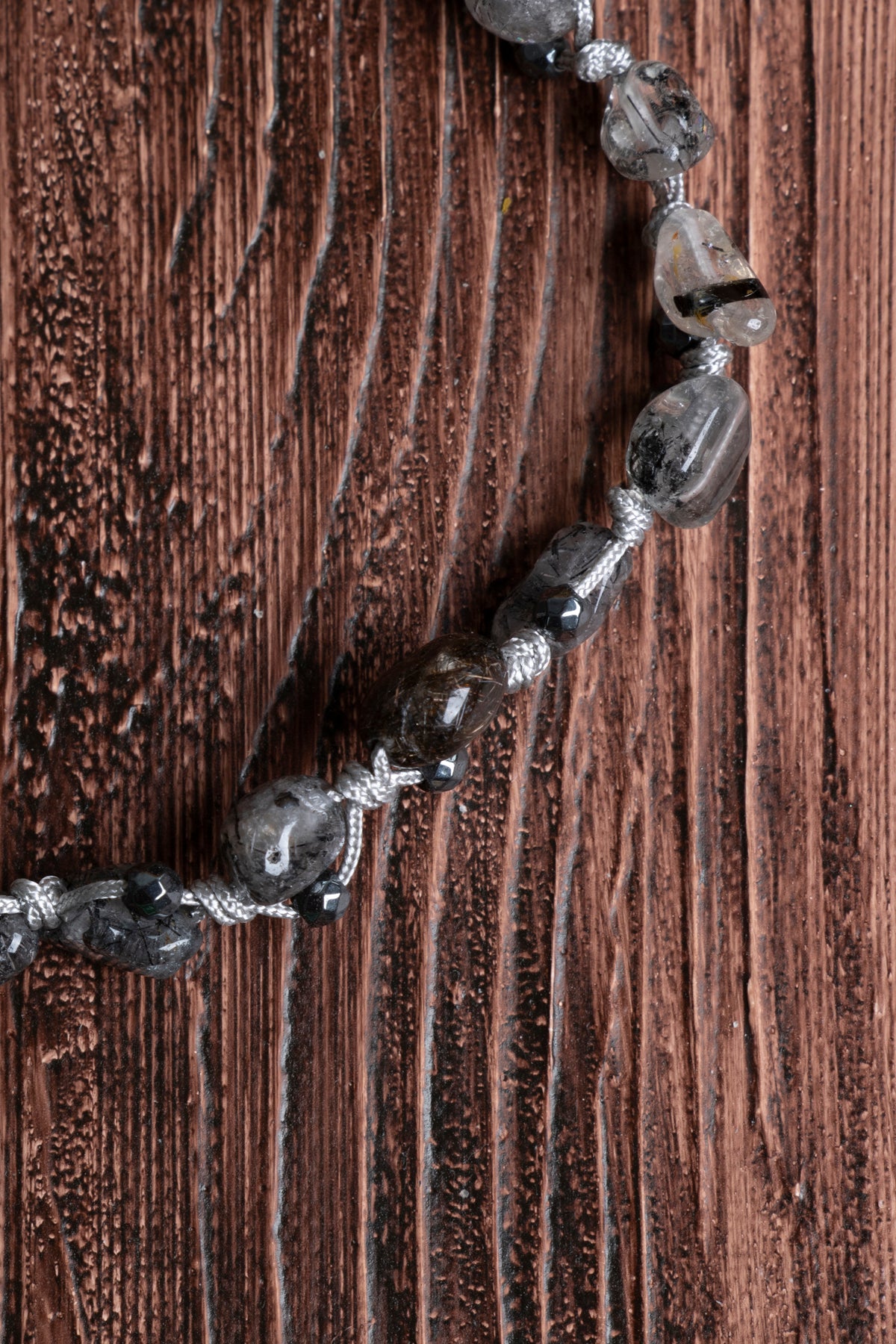 Image of Orijinal Sertifikalı Rutilli Kuvars Doğal Taş Makrome Bileklik