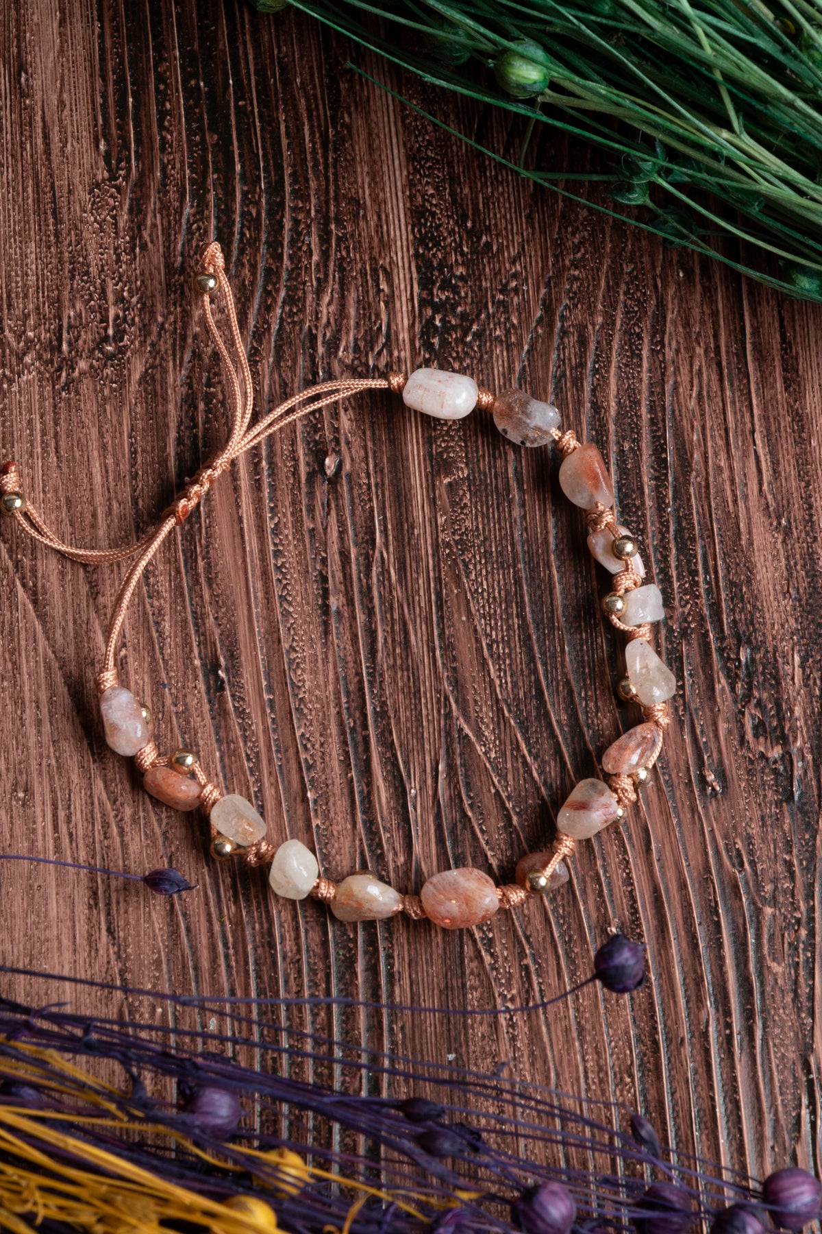 Image of Orijinal Sertifikalı Güneş Taşı Doğal Taş Makrome Bileklik