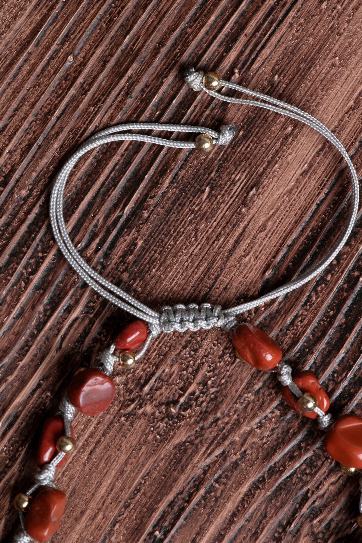 Image of Orijinal Sertifikalı Jasper Hematit Doğal Taş Makrome Bileklik