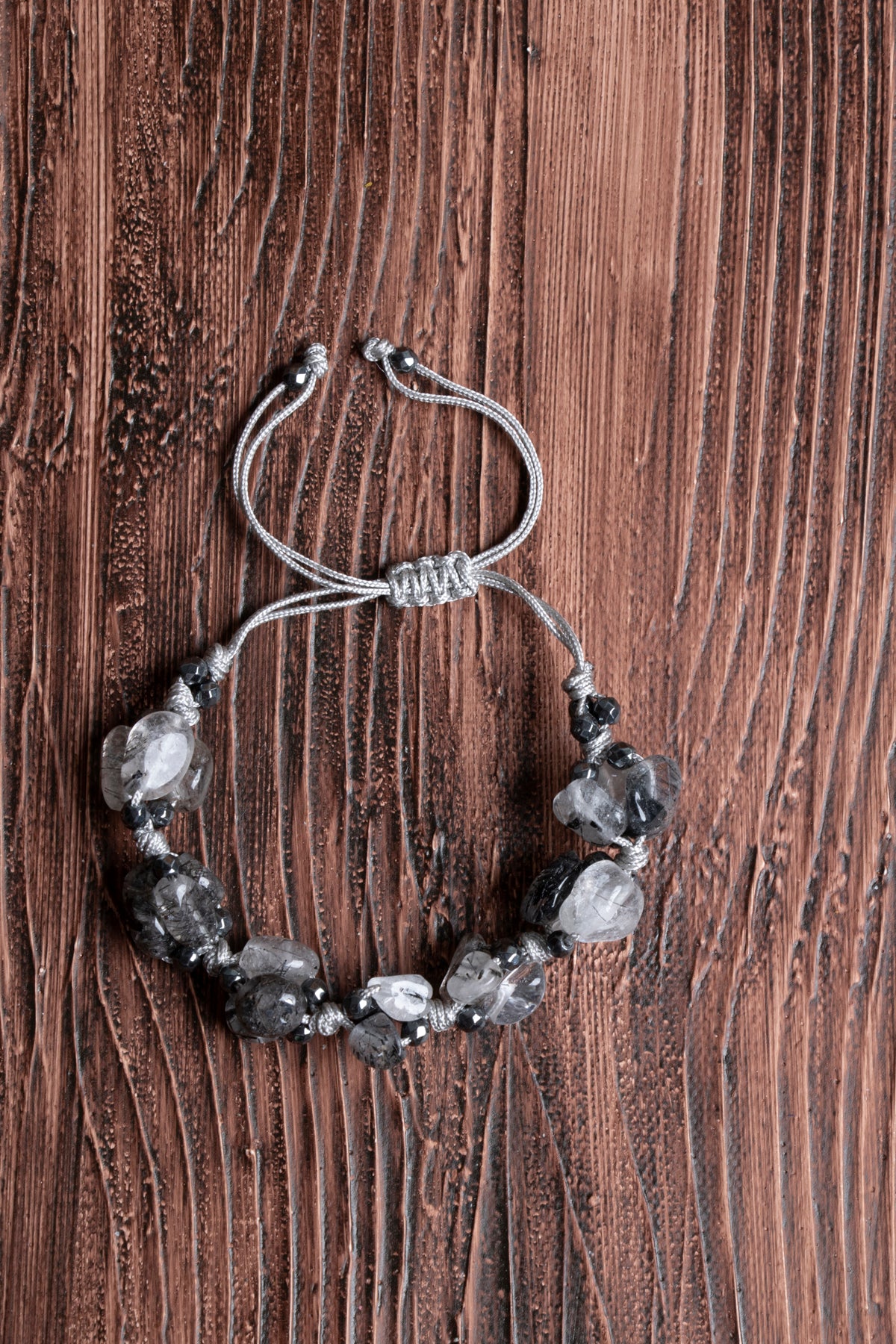 Image of Orijinal Sertifikalı Rutilli Kuvars Doğal Taş Makrome Bileklik