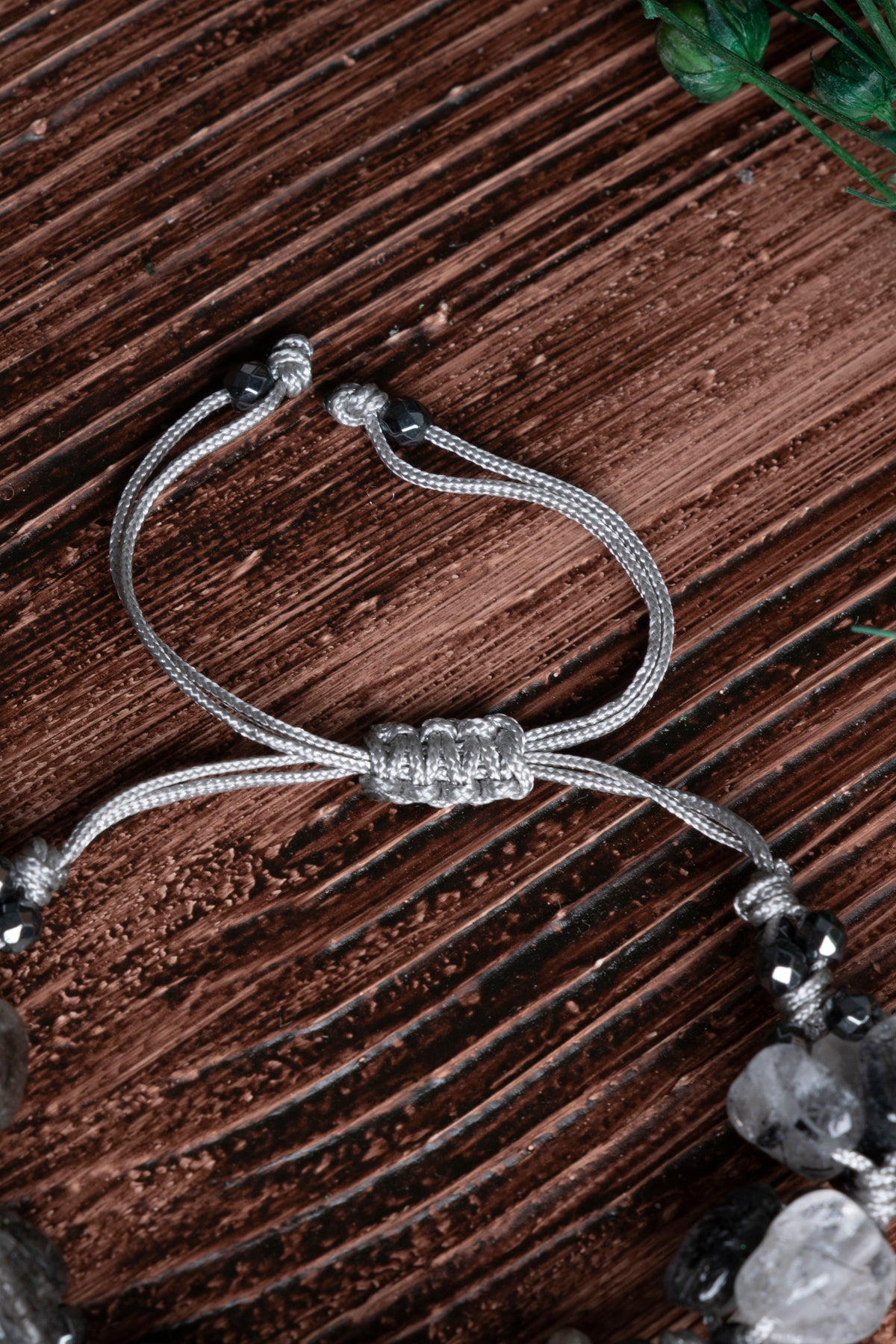 Image of Orijinal Sertifikalı Rutilli Kuvars Doğal Taş Makrome Bileklik