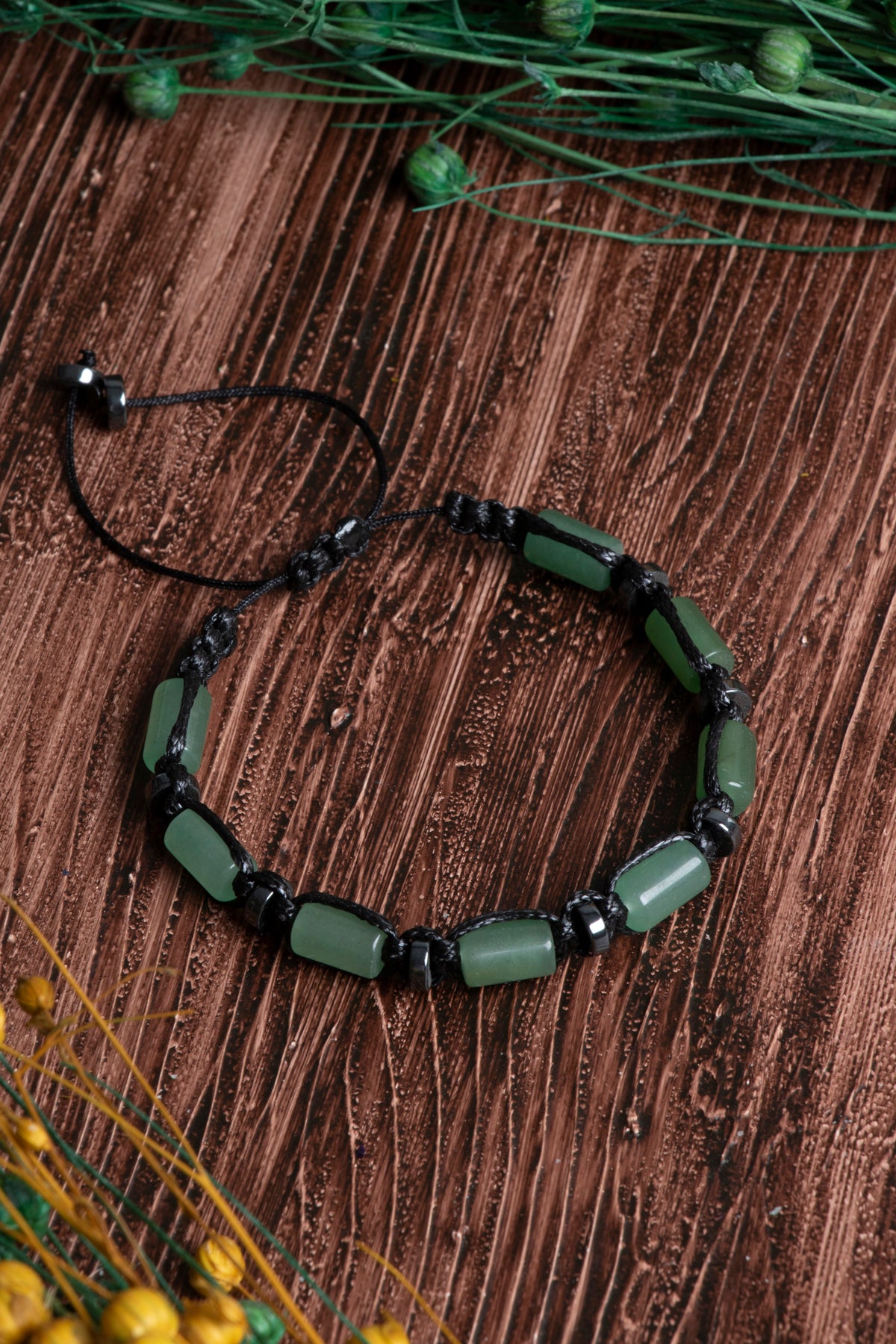 Image of Orijinal Sertifikalı Aventurin Hematit Makrome Bileklik