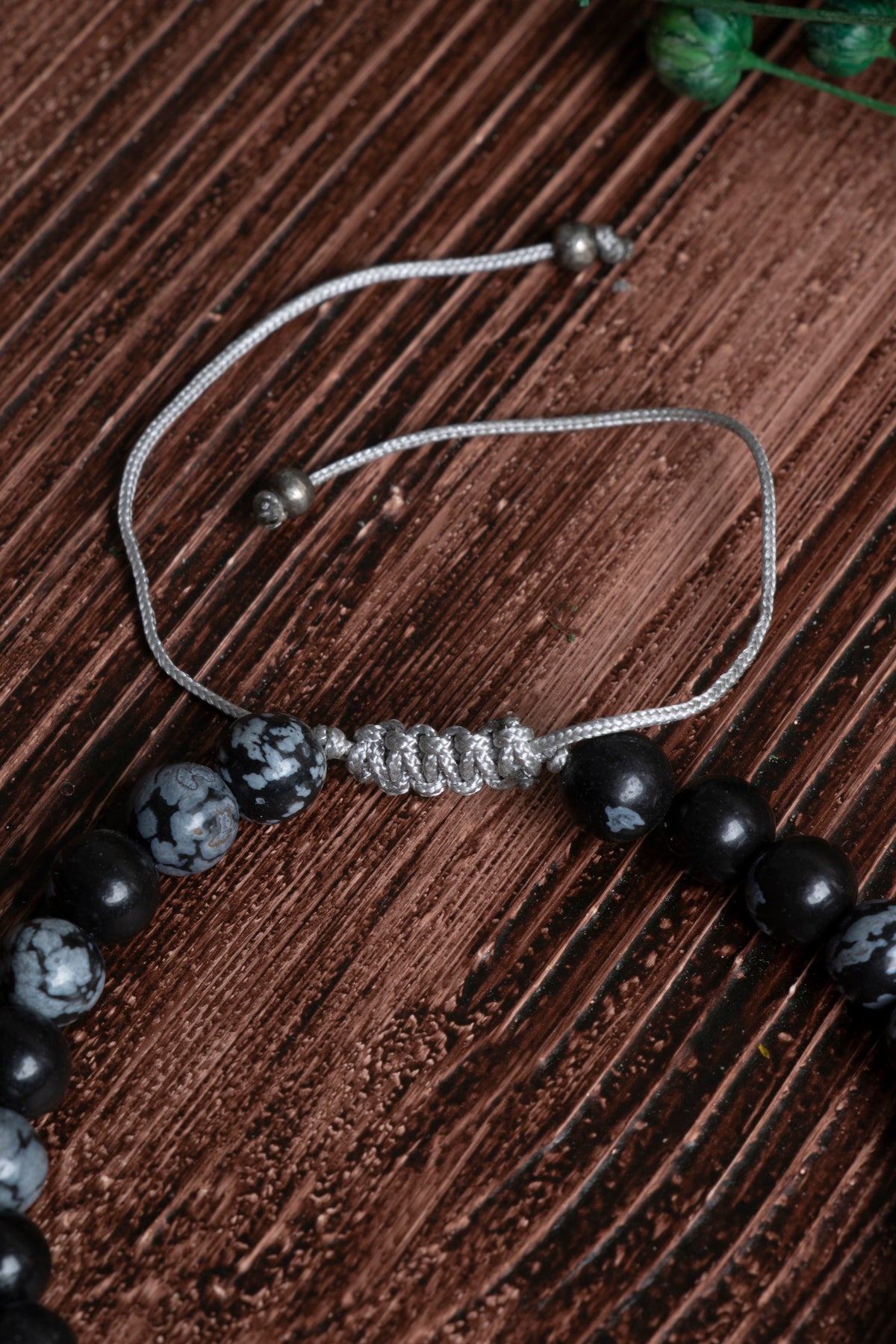 Image of Orijinal Sertifikalı Obsidyen (6 mm) Doğal Taş Makrome Bileklik