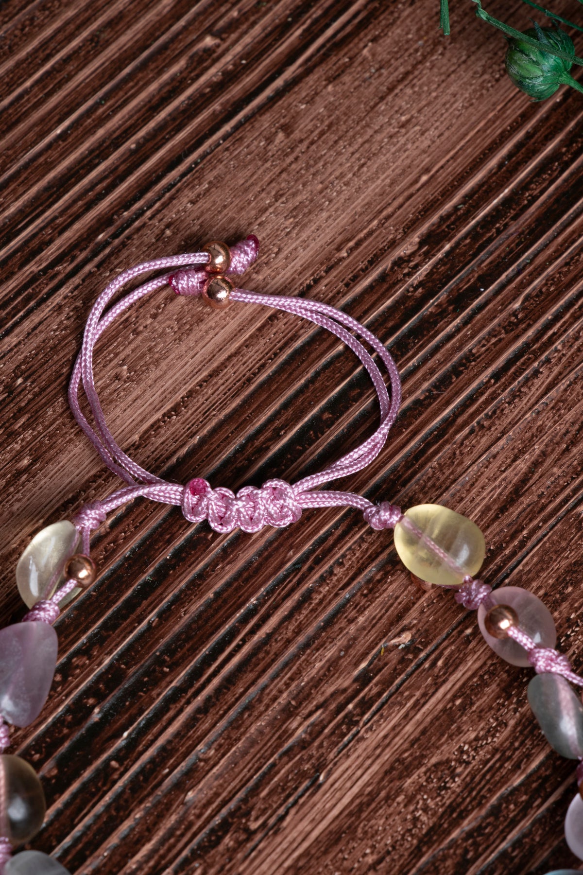 Image of Orijinal Sertifikalı Florit Doğal Taş Makrome Bileklik