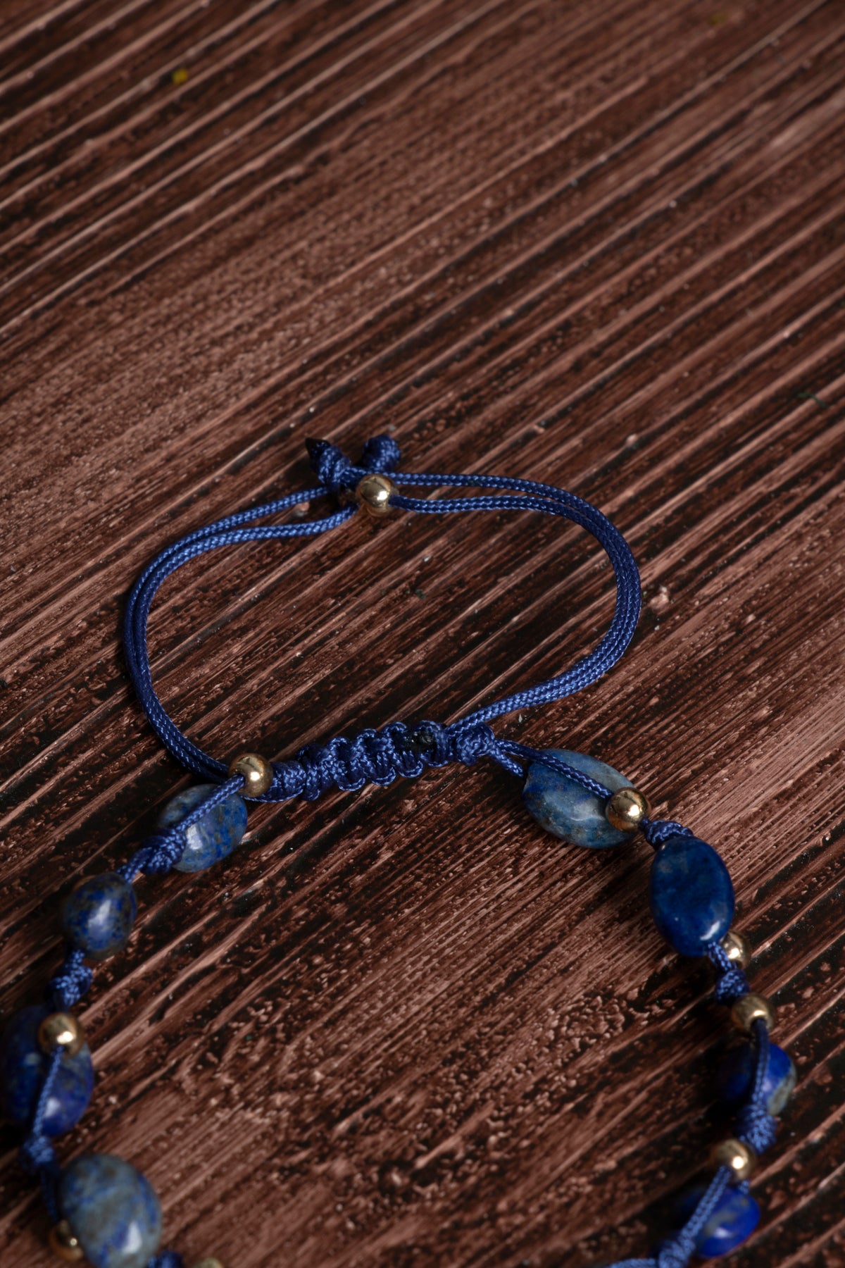 Image of Orijinal Sertifikalı Lapis Lazuli Doğal Taş Makrome Bileklik