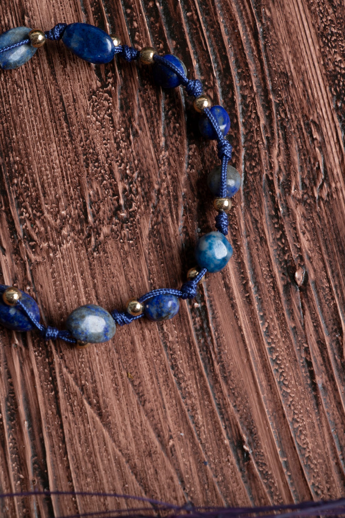 Image of Orijinal Sertifikalı Lapis Lazuli Doğal Taş Makrome Bileklik