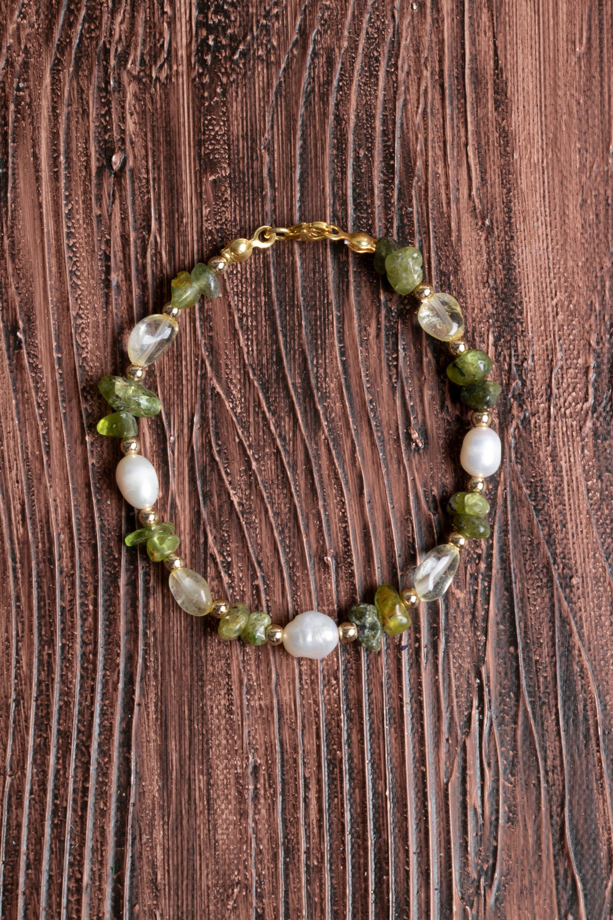 Image of Orijinal Sertifikalı Zebercet İnci Sitrin Doğal Taş Bileklik