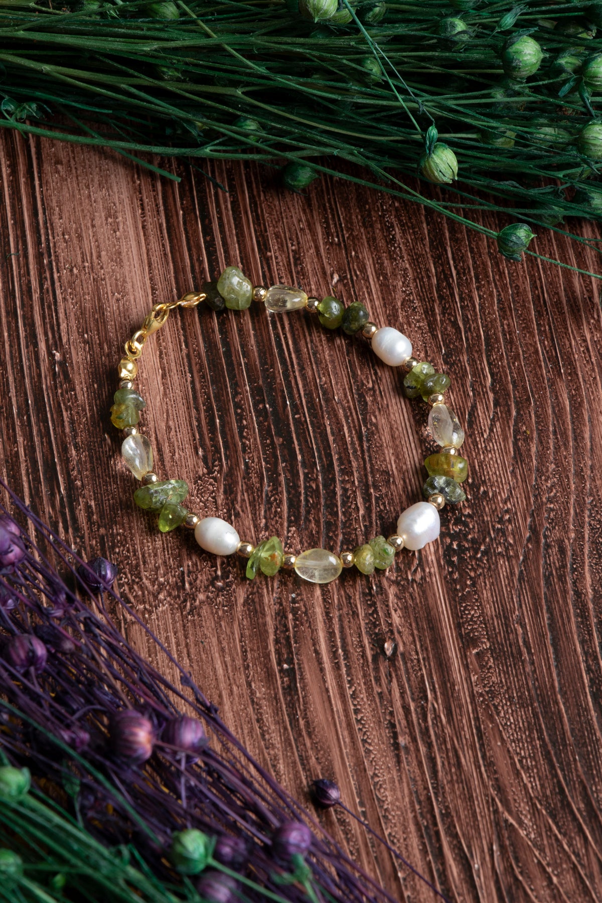 Image of Orijinal Sertifikalı Zebercet İnci Sitrin Doğal Taş Bileklik