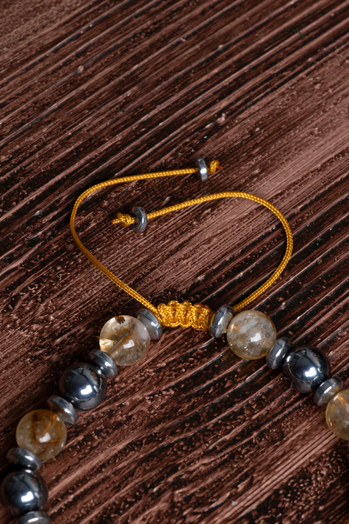 Image of Orijinal Sertifikalı Trehartz Sitrin Zirkon Aparatlı Doğal Taş Makrome Bileklik