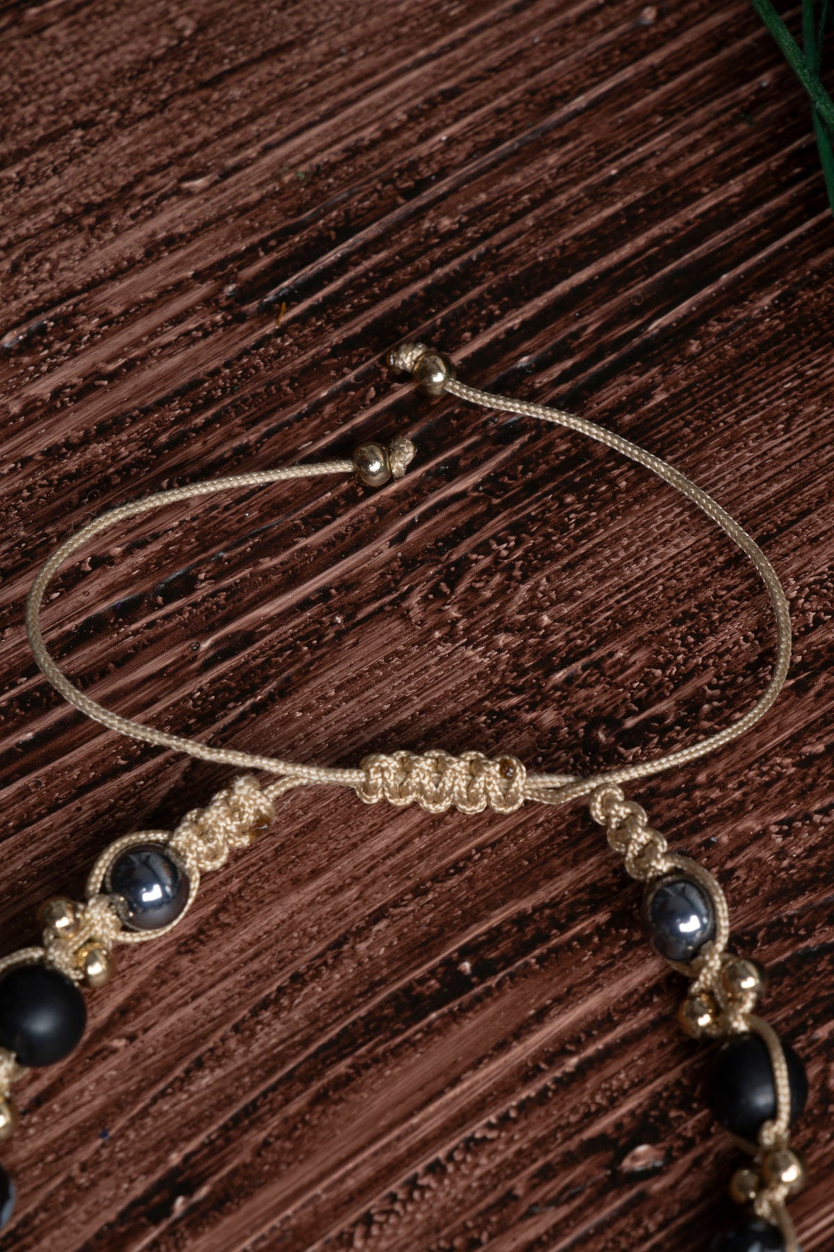 Image of Orijinal Sertifikalı Kaplan Gözü Hematit Sitrin Doğal Taş Makrome Bileklik