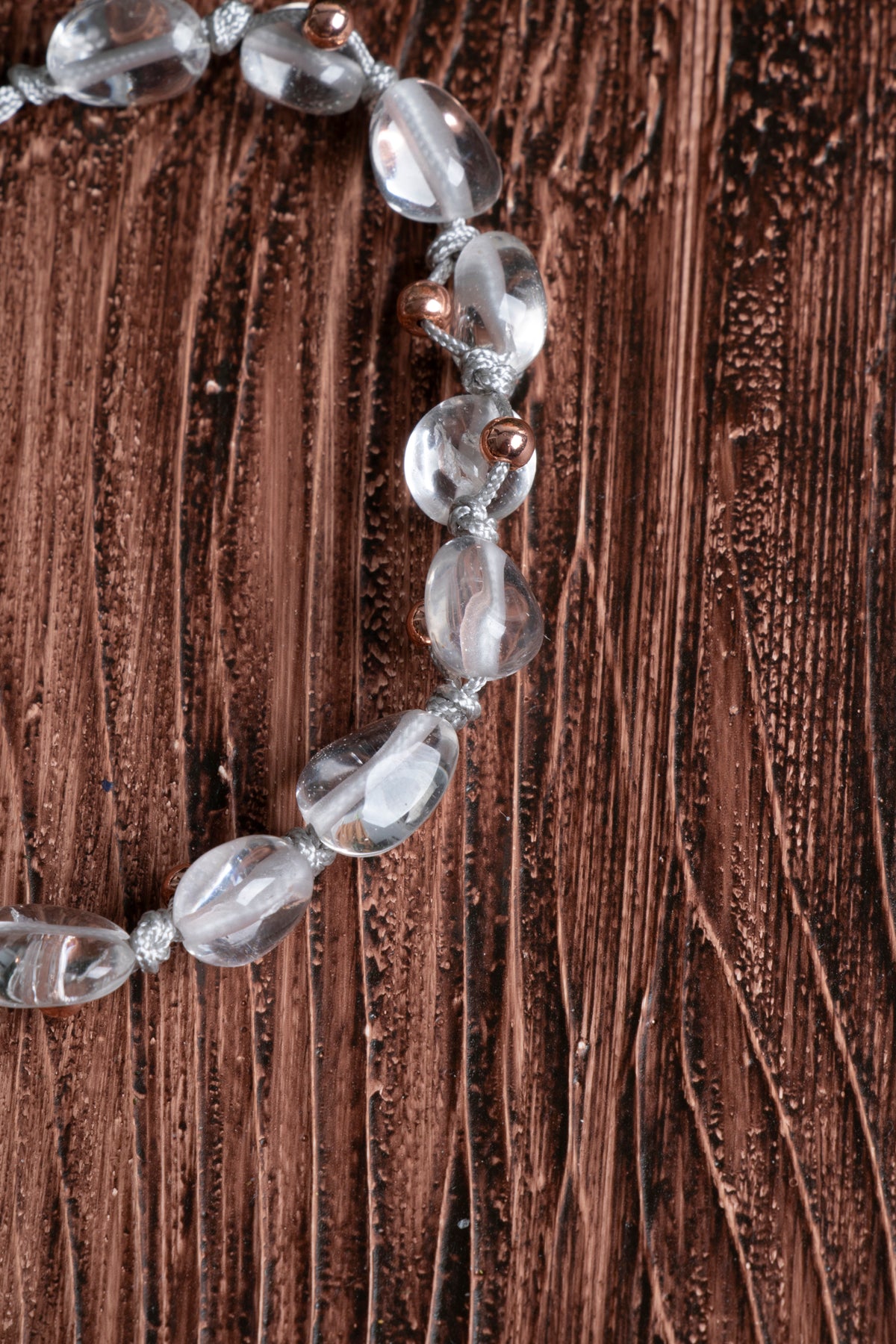 Image of Orijinal Sertifikalı Kristal Kuvars Doğal Taş Makrome Bileklik