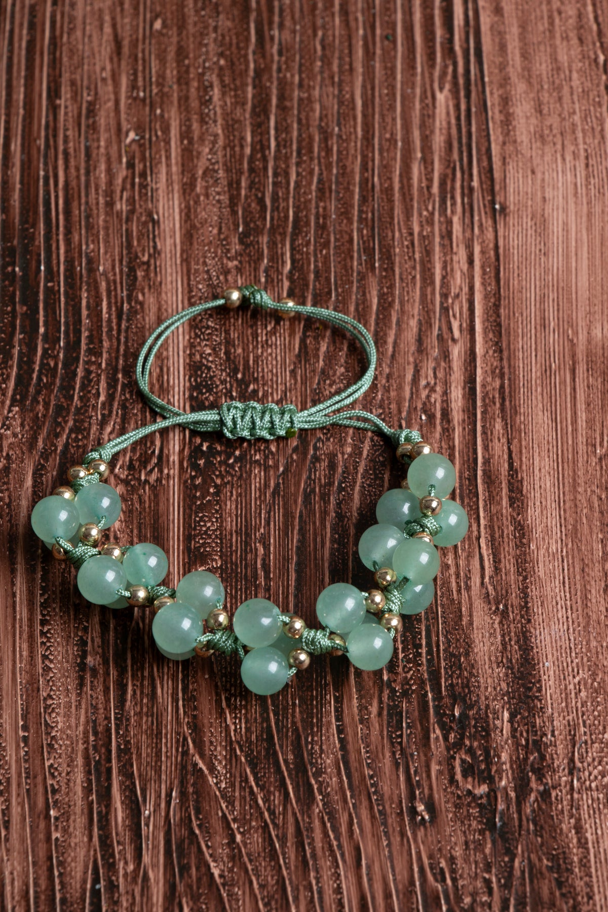 Image of Orijinal Sertifikalı Aventurin Hematit Doğal Taş Makrome Bileklik