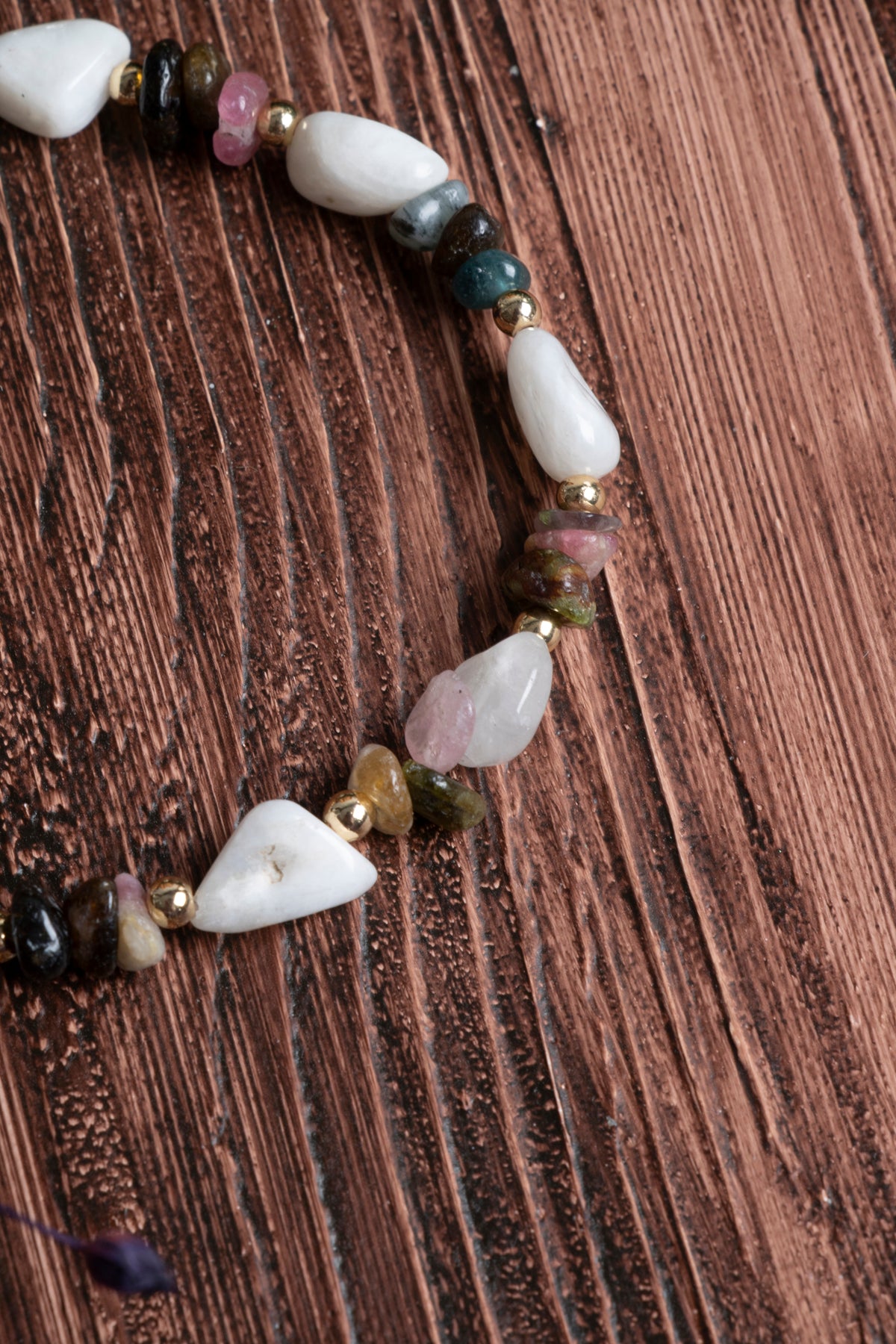 Image of Orijinal Sertifikalı Ay Taşı Turmalin Hematit Gümüş Kapama Doğal Taş Bileklik