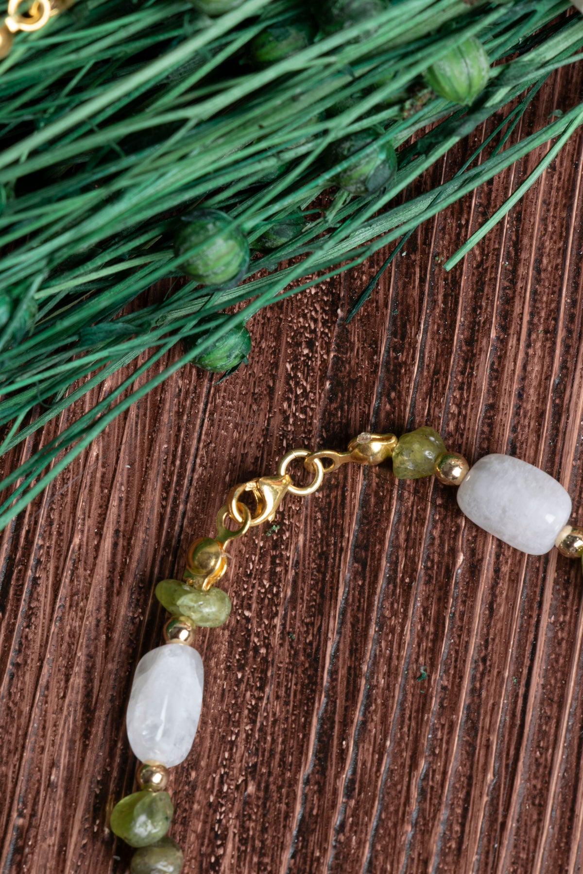 Image of Orijinal Sertifikalı Ay Taşı Zebercet Doğal Taş Kolye Bileklik Takım