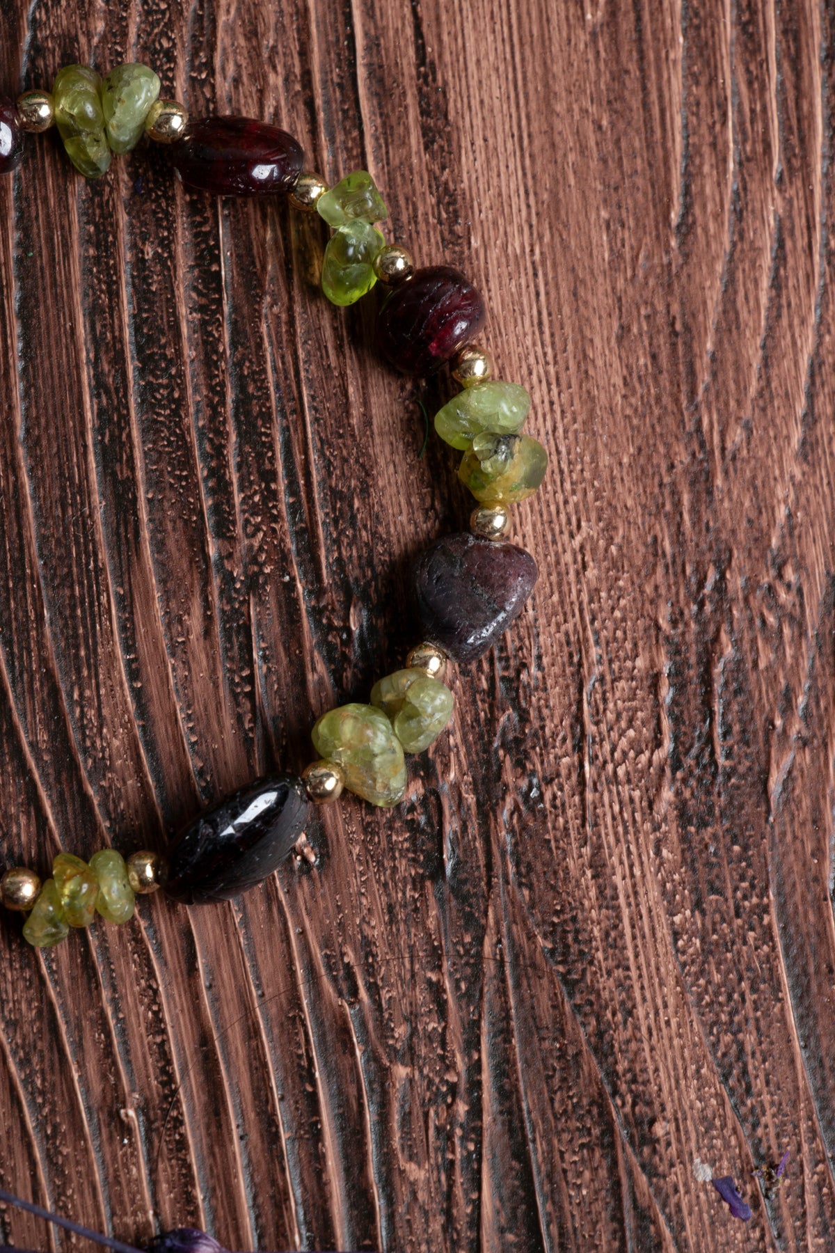 Image of Orijinal Sertifikalı Lal Granat Zebercet Gümüş Kapama Doğal Taş Bileklik