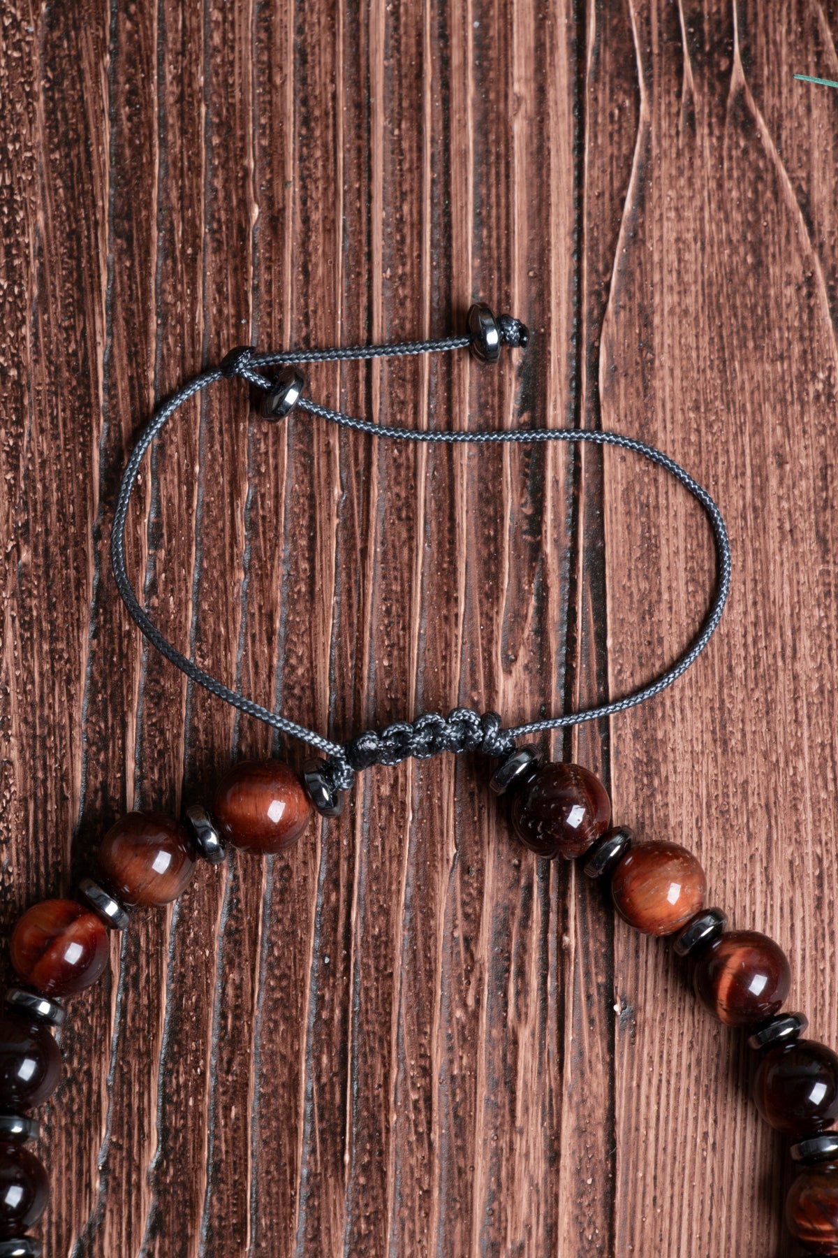 Image of Orijinal Sertifikalı Kaplan Gözü Doğal Taş Zirkon Aparatlı Makrome Bileklik