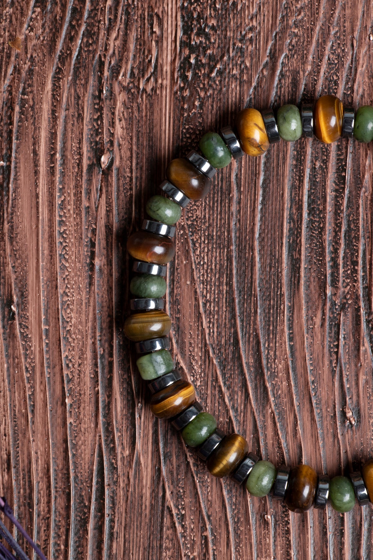 Image of Orijinal Sertifikalı Yeşim Kaplan Gözü Hematit Doğal Taş Bileklik