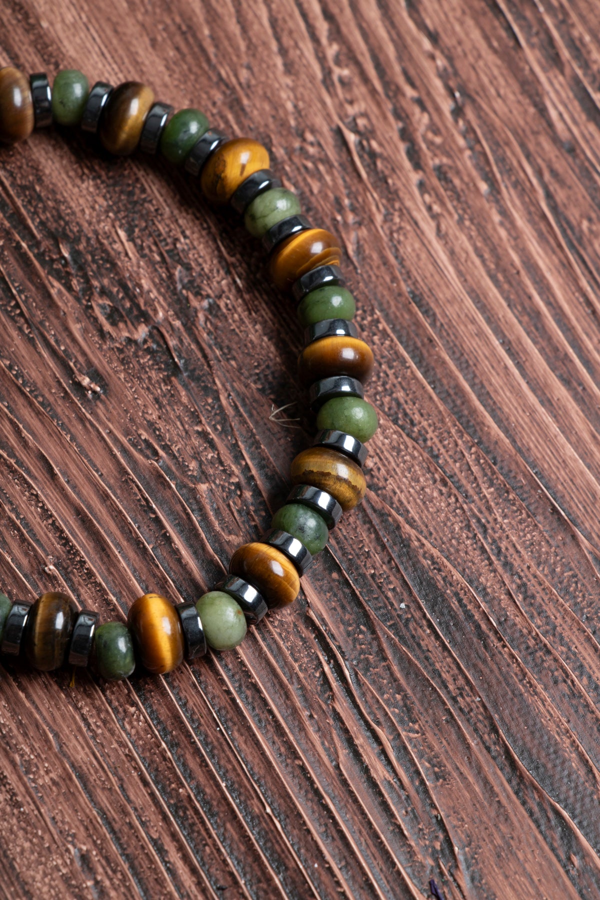 Image of Orijinal Sertifikalı Yeşim Kaplan Gözü Hematit Doğal Taş Bileklik