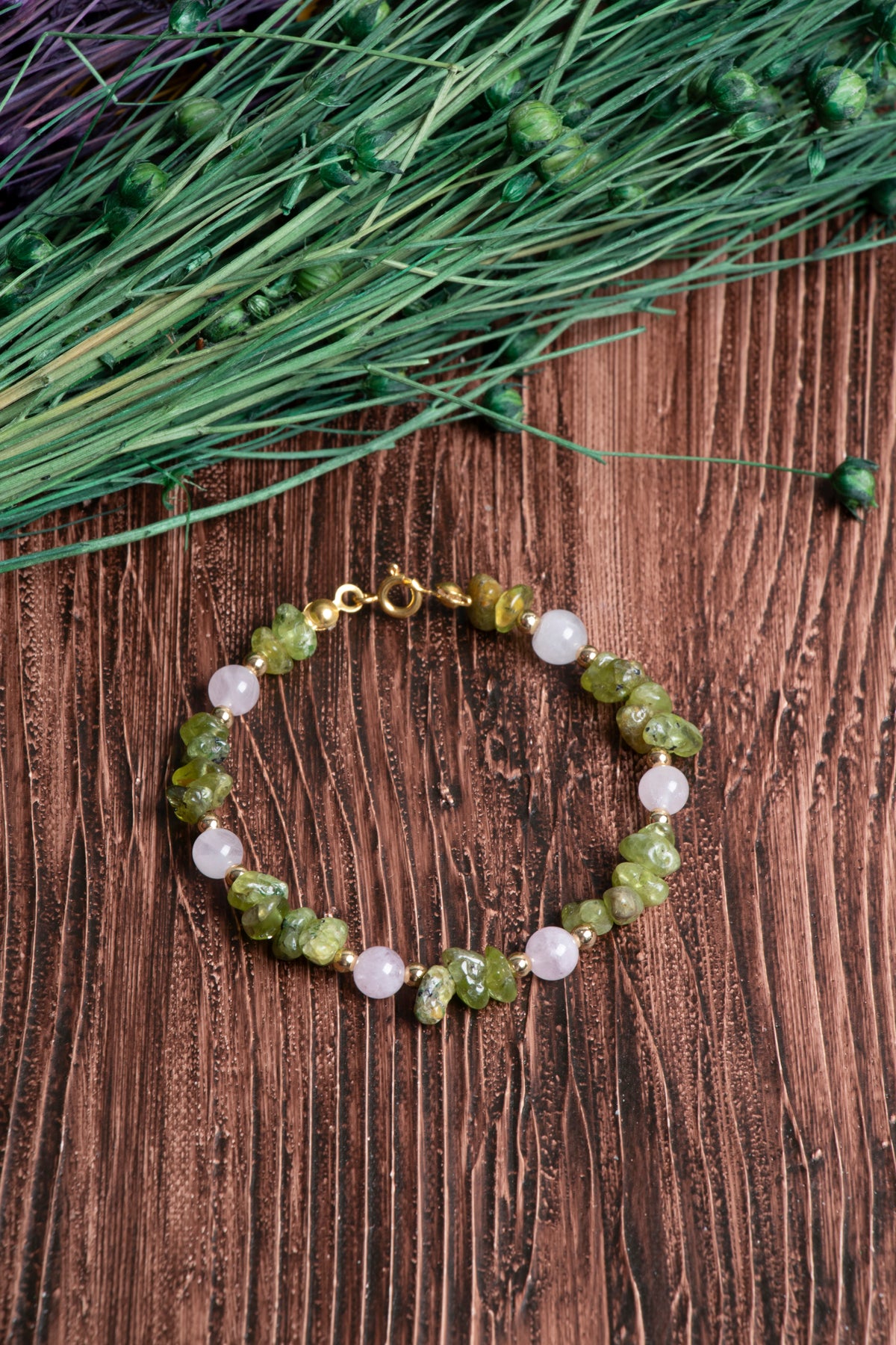 Image of Orijinal Sertifikalı Zebercet Pembe Kuvars Hematit Doğal Taş Gümüş Kapama Bileklik