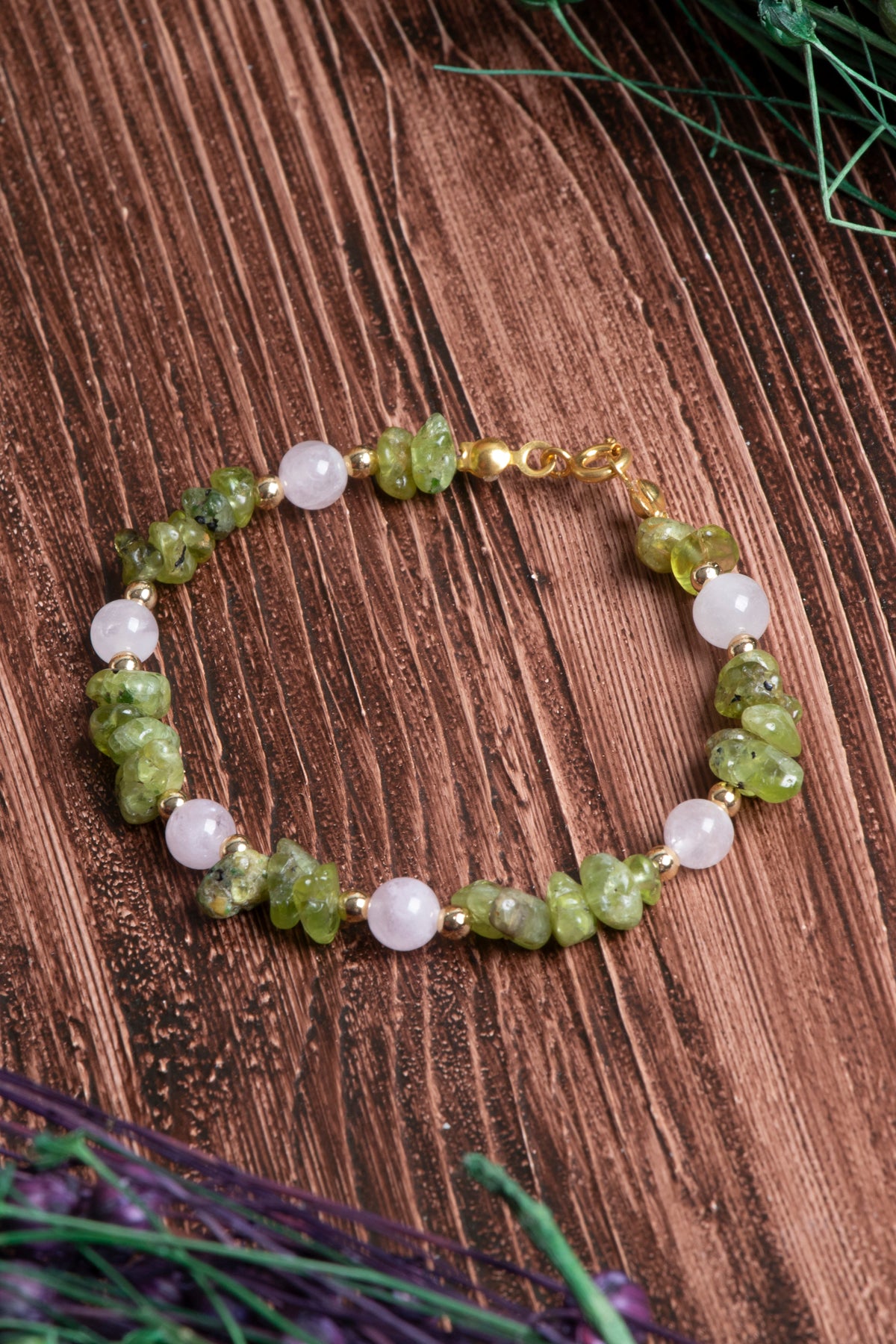 Image of Orijinal Sertifikalı Zebercet Pembe Kuvars Hematit Doğal Taş Gümüş Kapama Bileklik