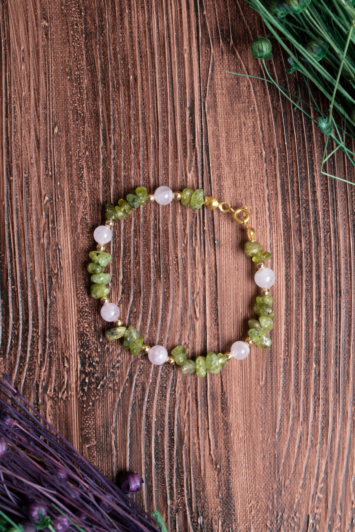 Image of Orijinal Sertifikalı Zebercet Pembe Kuvars Hematit Doğal Taş Gümüş Kapama Bileklik