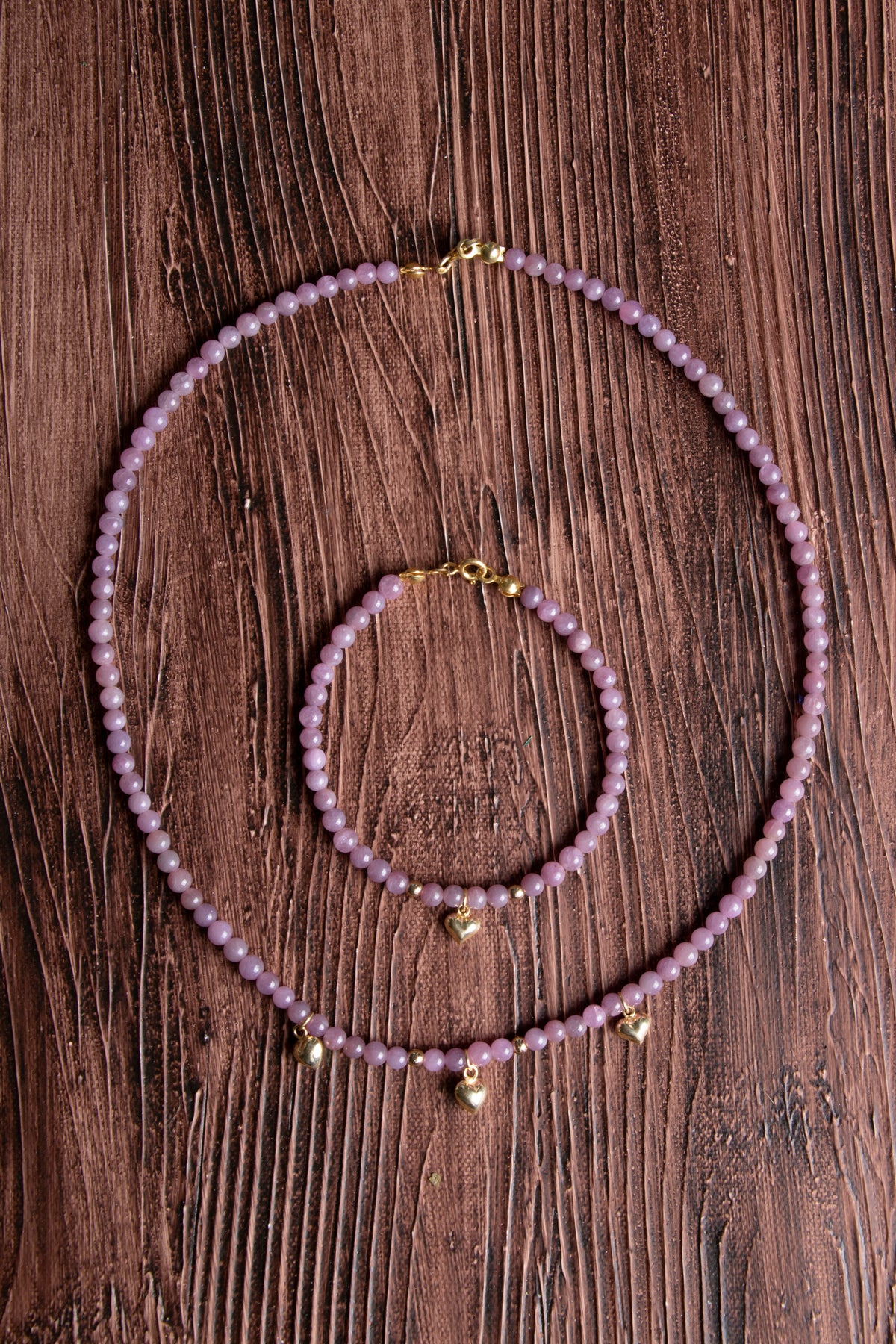 Image of Sertifikalı Yakut Gümüş Kapama ve Kalp Aksesuarlı (4 mm) Kolye Bileklik Seti